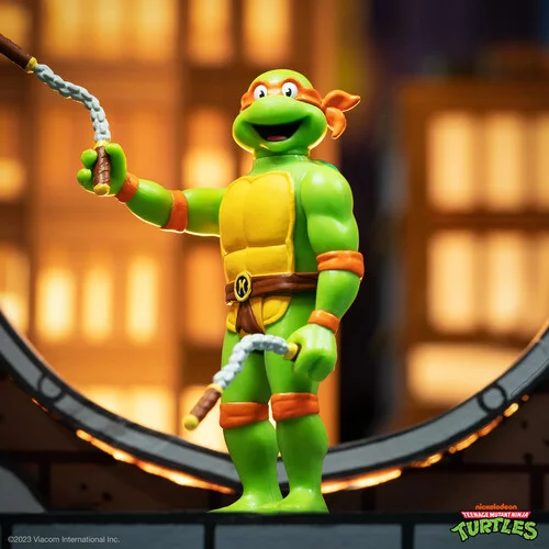 Michaelangelo TMNT Cartoon Super7 Reaction Action Figure