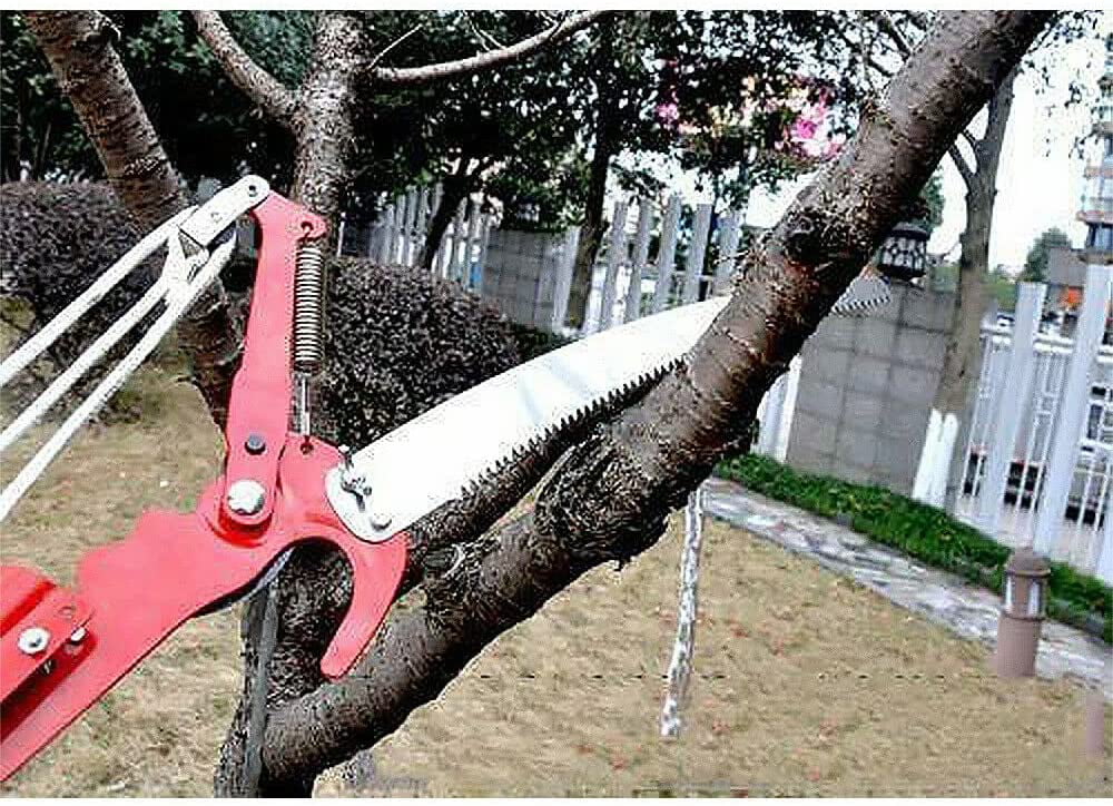 8m/ 26 Foot Length Tree Pole Pruner Tree Saw Loppers Hand Pole Saw Yard Garden Pruning Cutter