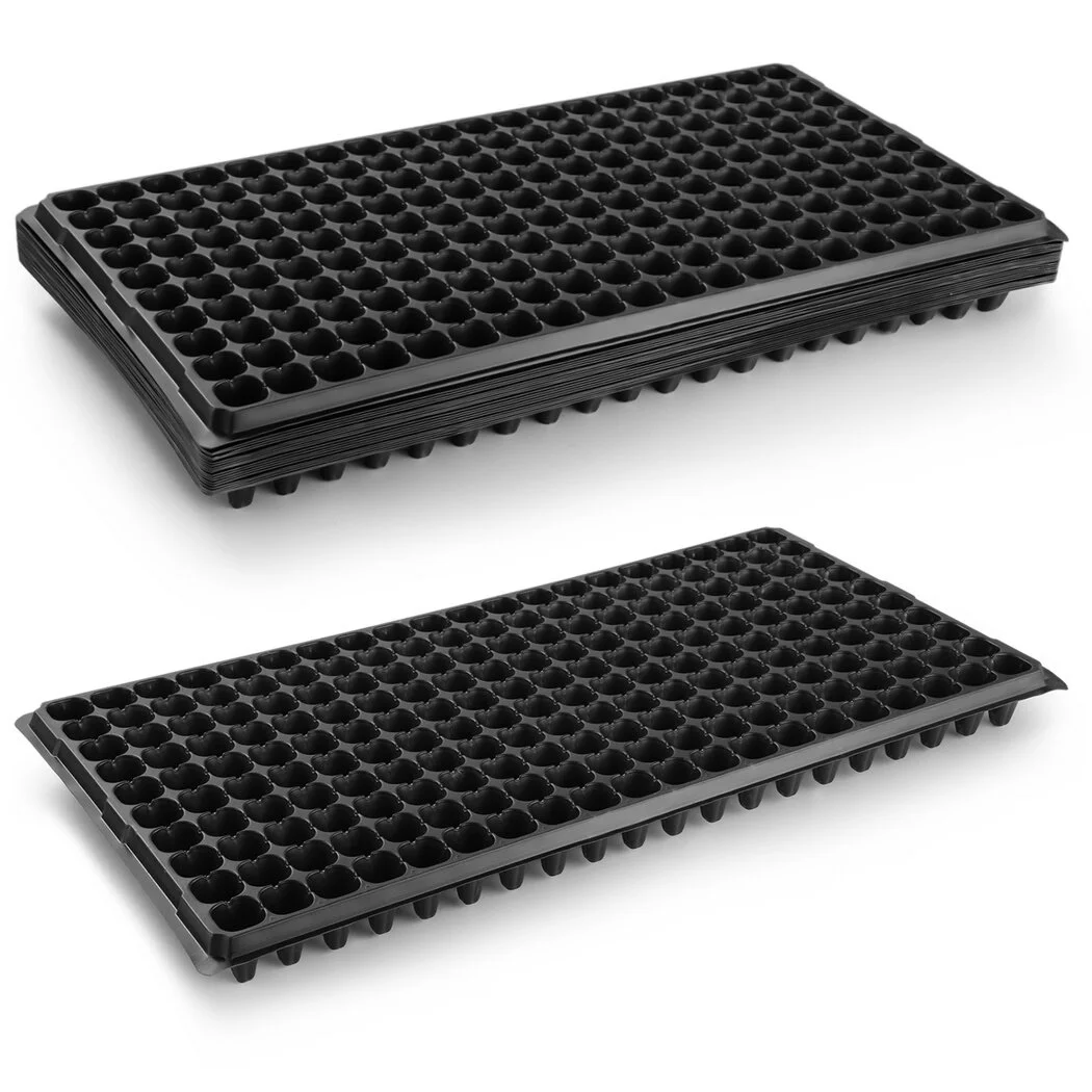 20 Pcs 200 Cell Seed Starter Trays, Plants Growing Trays, PET Seed Started Plug Trays with Drain Holes, Mini Propagator Nursery Pots for Microgreens Flowers Seed Growing