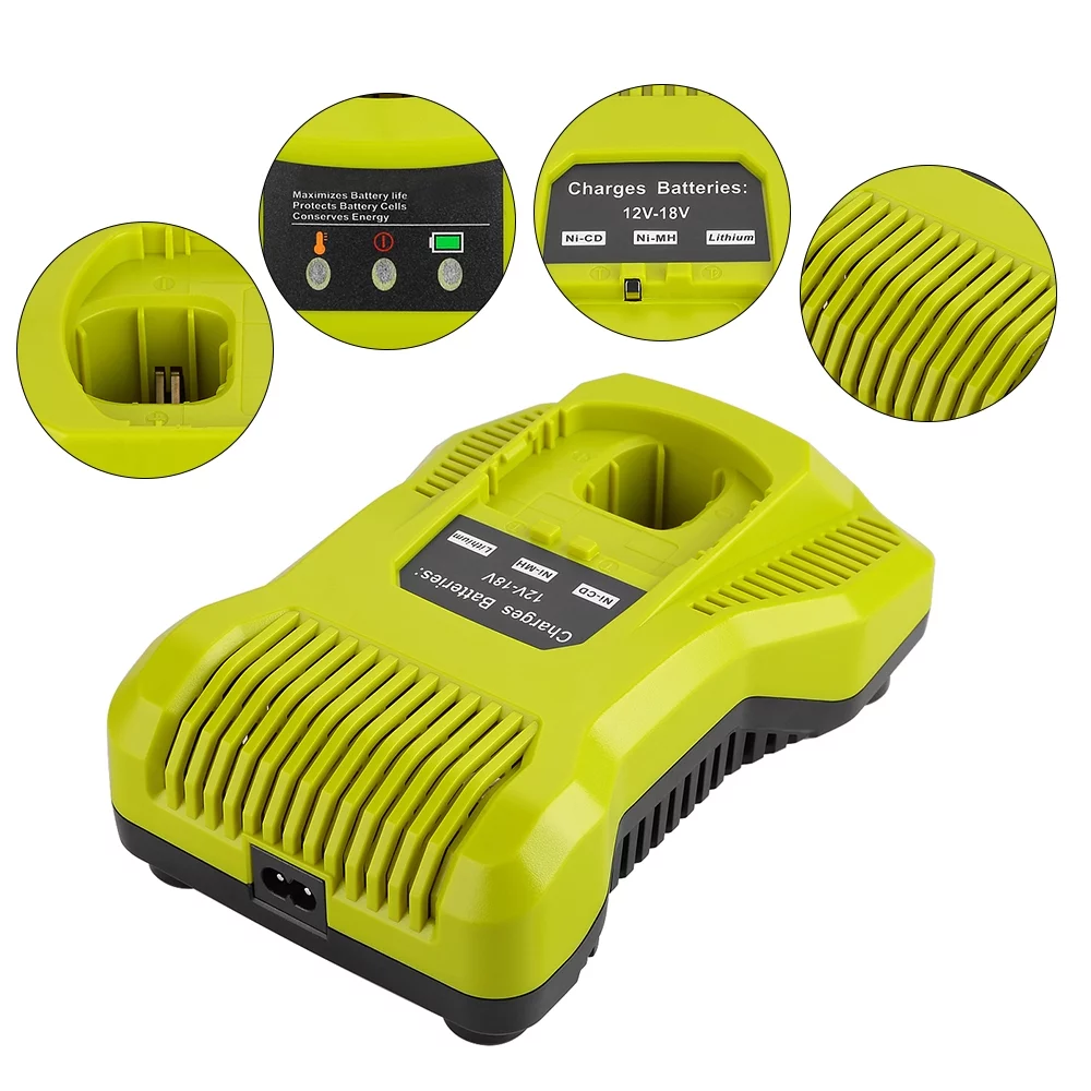 Dual Chemistry IntelliPort Compatible with All Ryobi 12V-18V ONE+ & NiCad Batteries - Suitable for Ryobi One + P104, P105, P102, P103, P107, P108 18V Tools