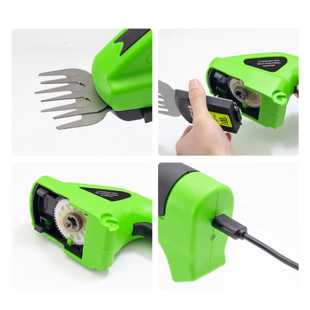 2-in-1 Electric Cordless Hedge Plants Trimmer Handheld Grass Shear Shrub Cutter