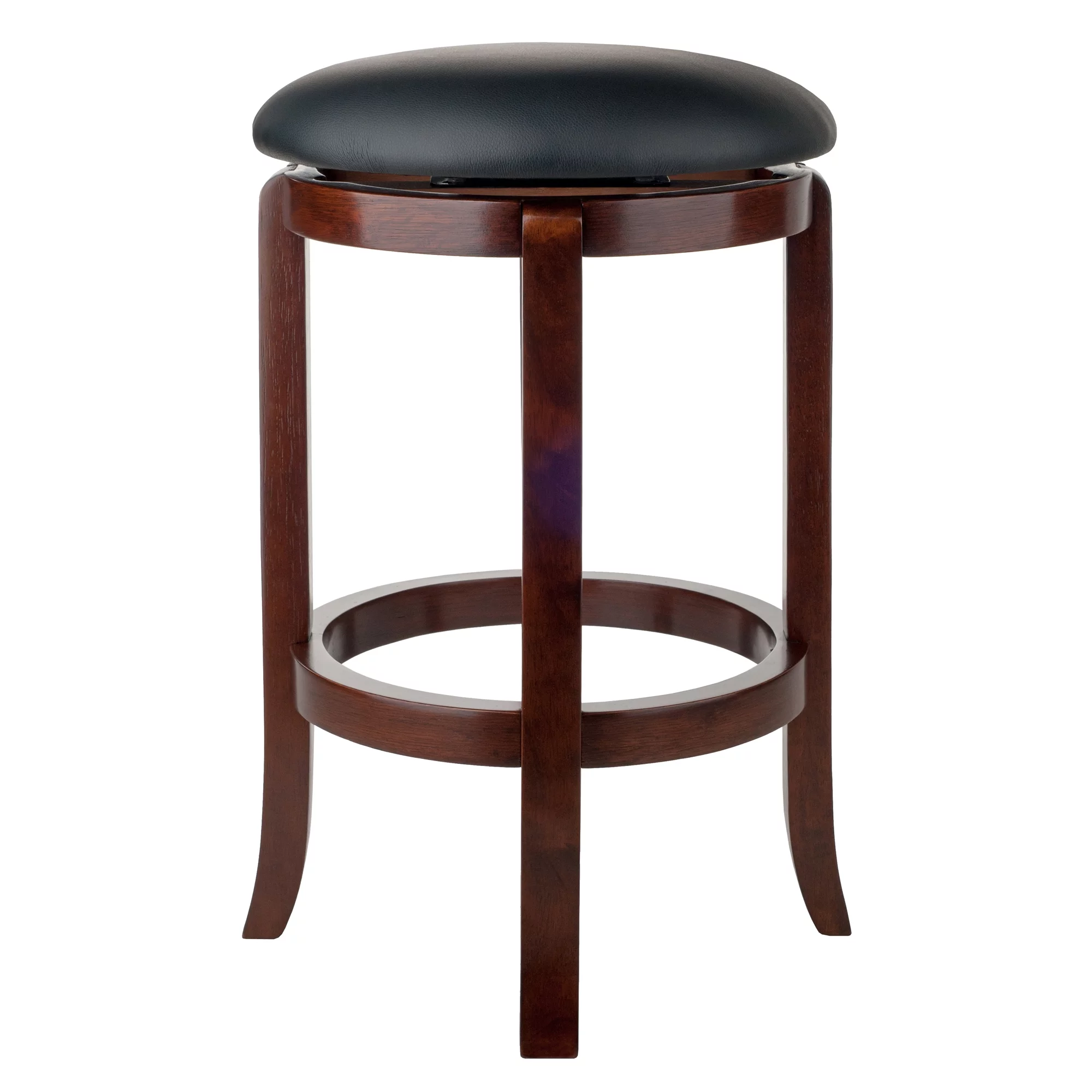 Winsome Wood Walcott Swivel Seat Counter Stool, Black and Walnut