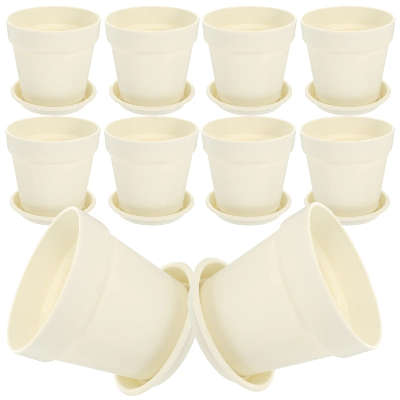 10 Sets Imitation Pottery Plastic Flower Garden Plant Pots Succulent Nursery for Plants Indoor Pretty Decorate