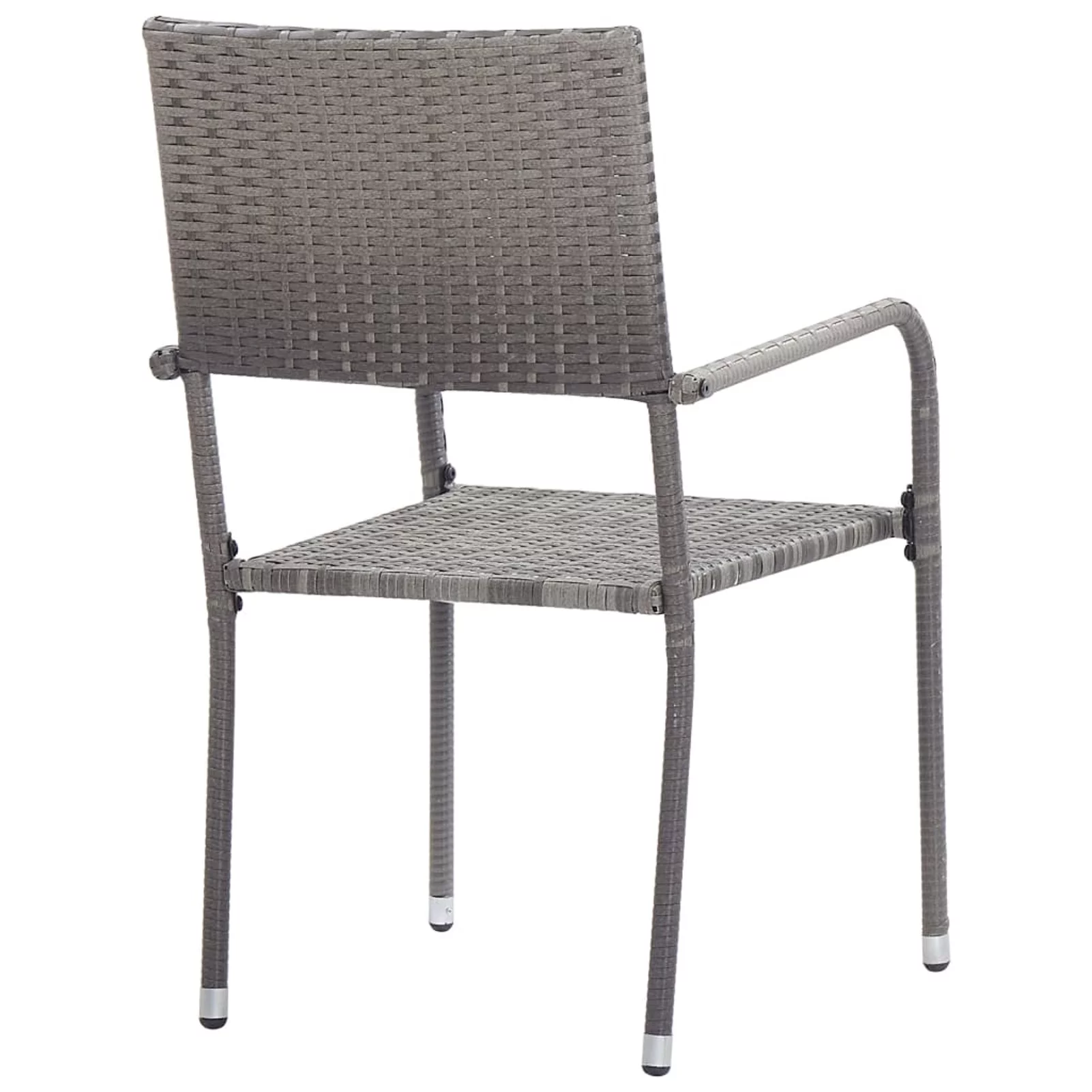 Aibecy 3 Piece Patio Dining Set Poly Rattan Gray