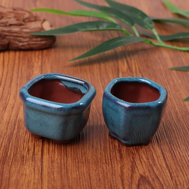 Mini Plant Pots Flower Pot With Holes Garden Chinese Style Bonsai Flowerpot Purple Sand Craft Plant Pot Planter Home Decoration