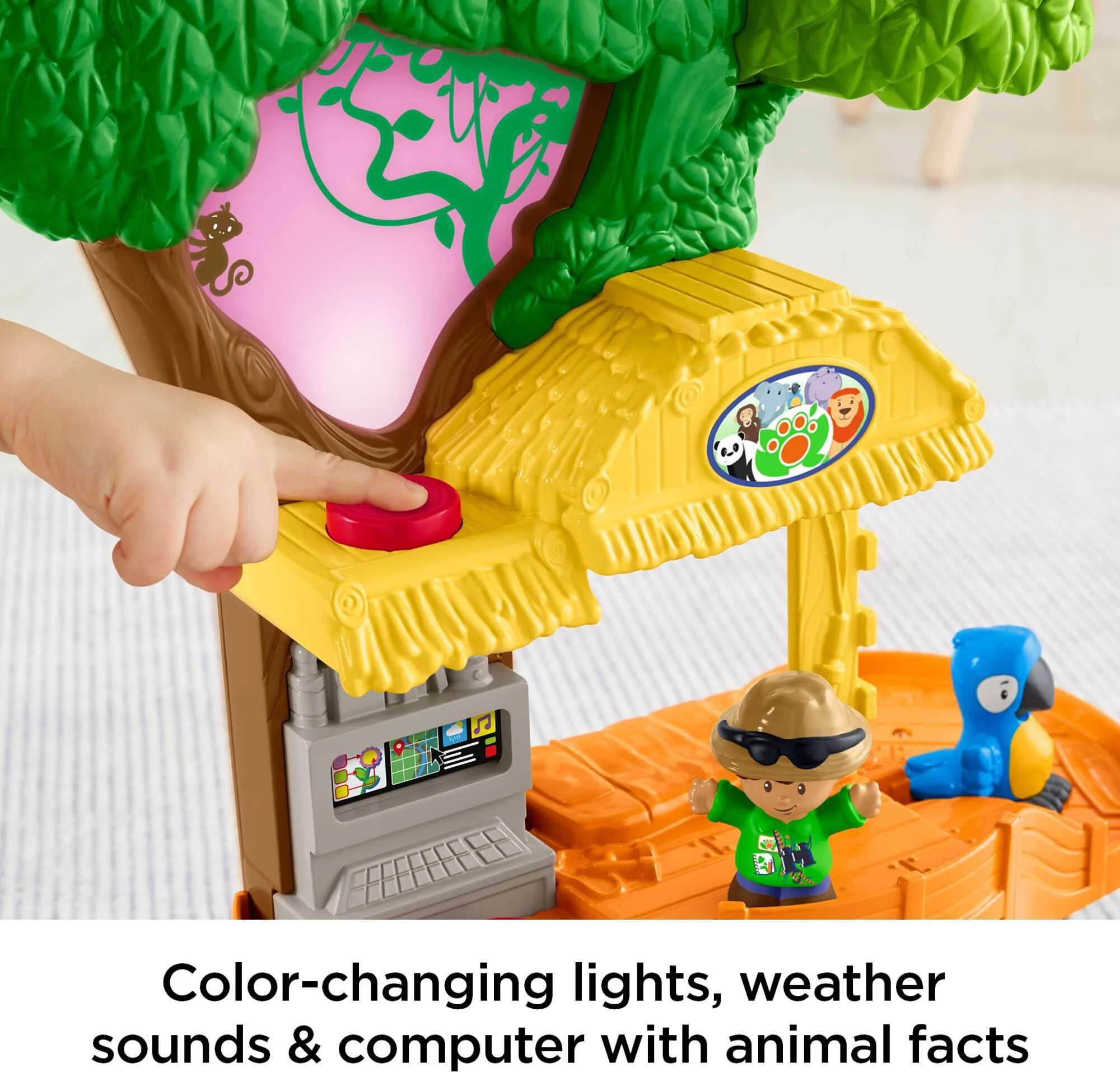 Fisher-Price Little People Animal Playset with Lights & Sounds, Share & Care Safari, Toddler Toy
