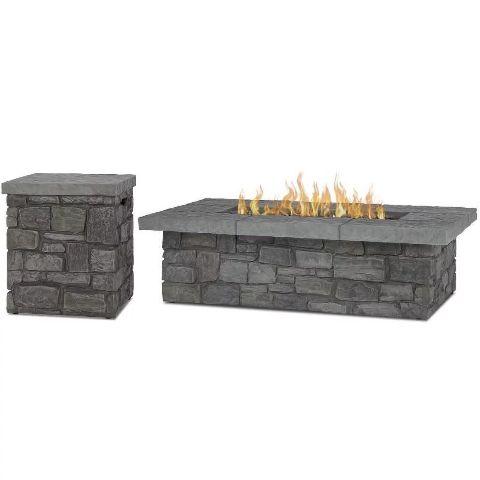 Home Square 2-Piece Set with Propane Fire Table & Tank Cover