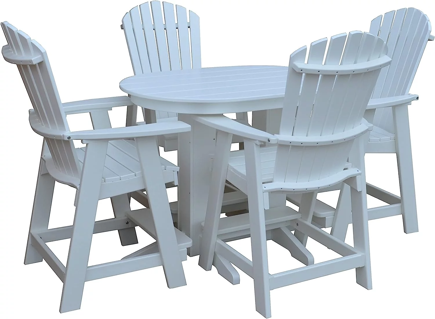 Oval Lime Green Poly 5-Piece Counter Height Table and Chair Set