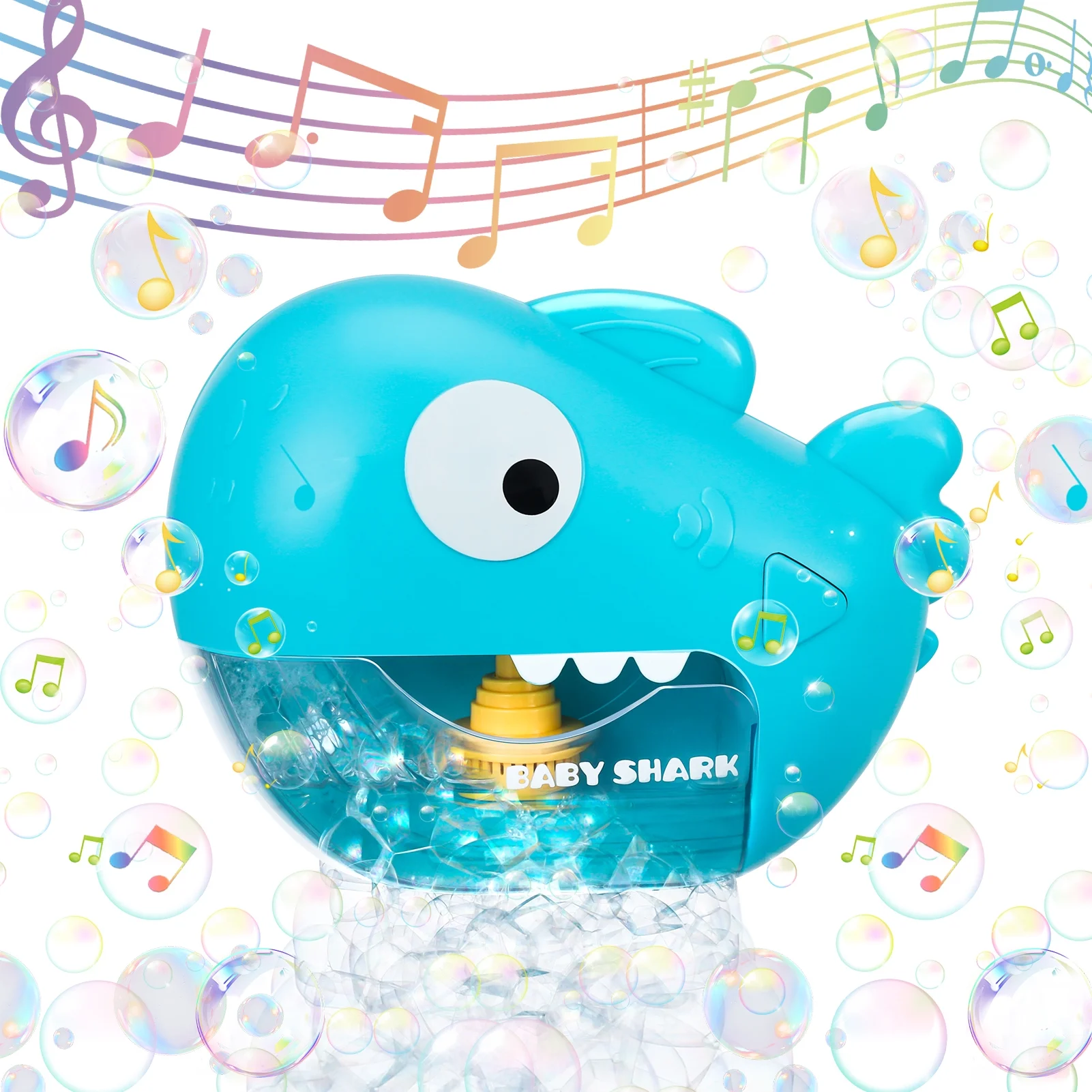 sixwipe Bubble Machine Baby Bath Toys, Shark Musical Bathtub Suction Toy for 1- 6Year Old, Automatic Shark Bubble Maker for Bathtub Baby Bath Time Fun with Music Best Gift for Girl Boy