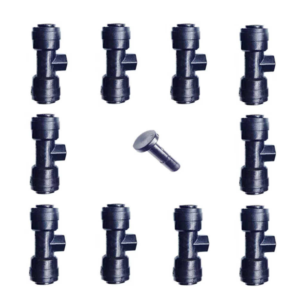 Guichaokj 10 Pcs Low Pressure Spray Nozzle Tee Joint Spray Cooling Atomization Effect Irrigation Integrated Drippers Sprinklers Emitter Drip System