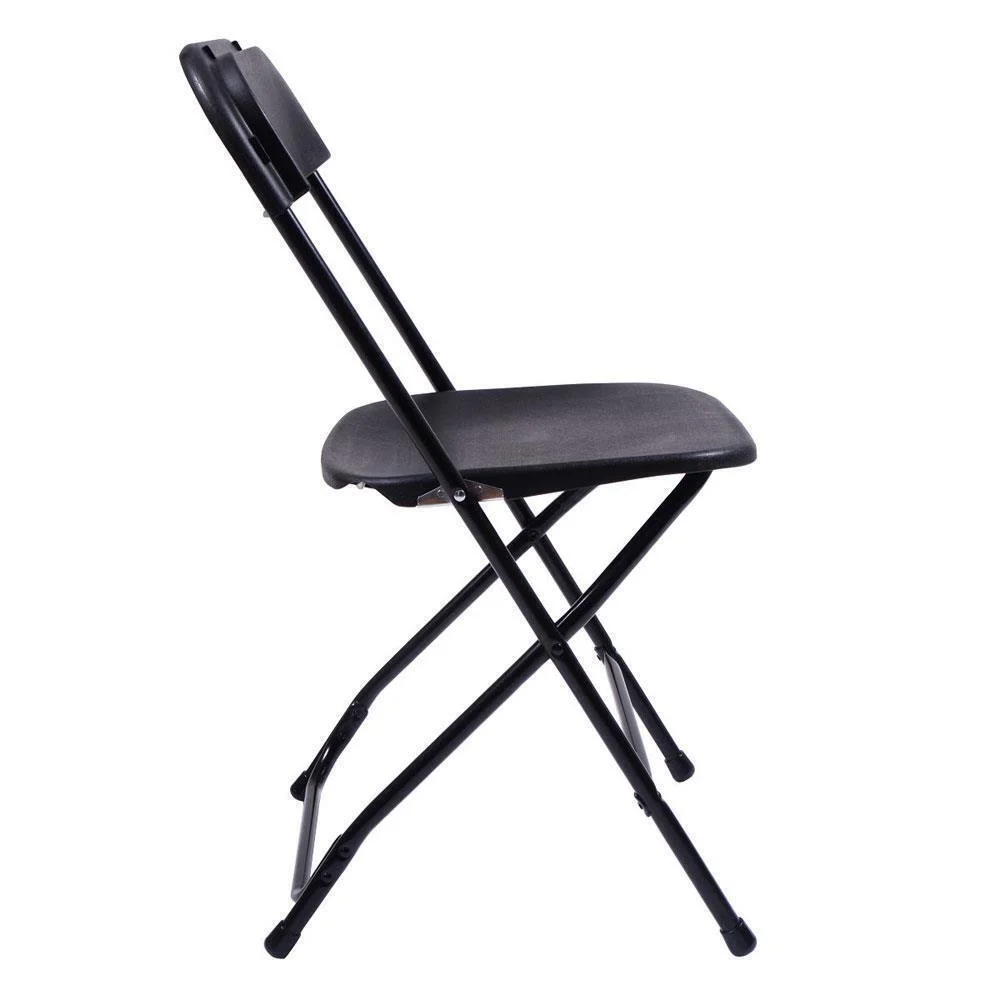 Lot 6 Plastic Commercial Wedding Quality Stackable Folding Chairs Party Black