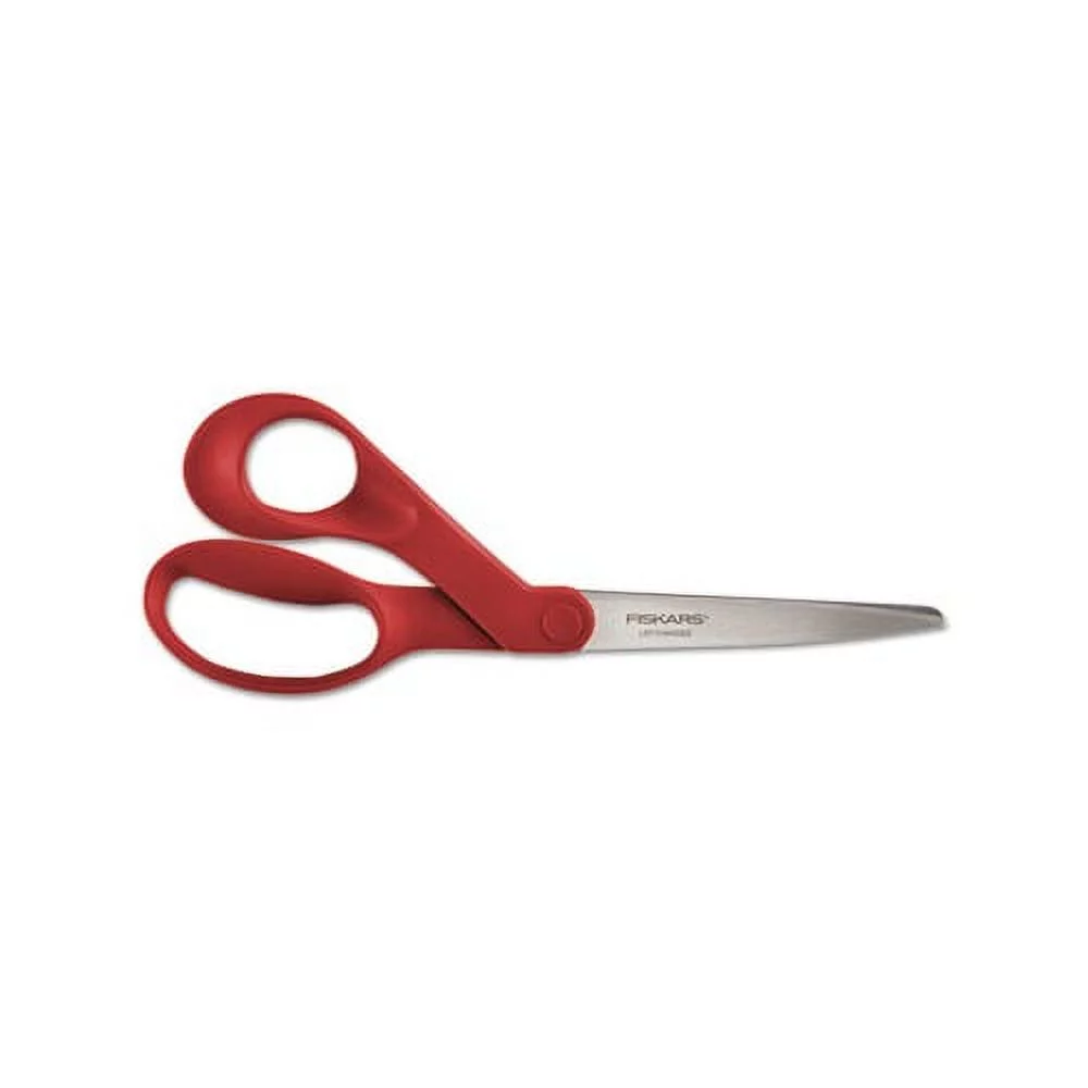 Our Finest Left-Hand Scissors 8" Long, 3.3" Cut Length, Red Offset Handle