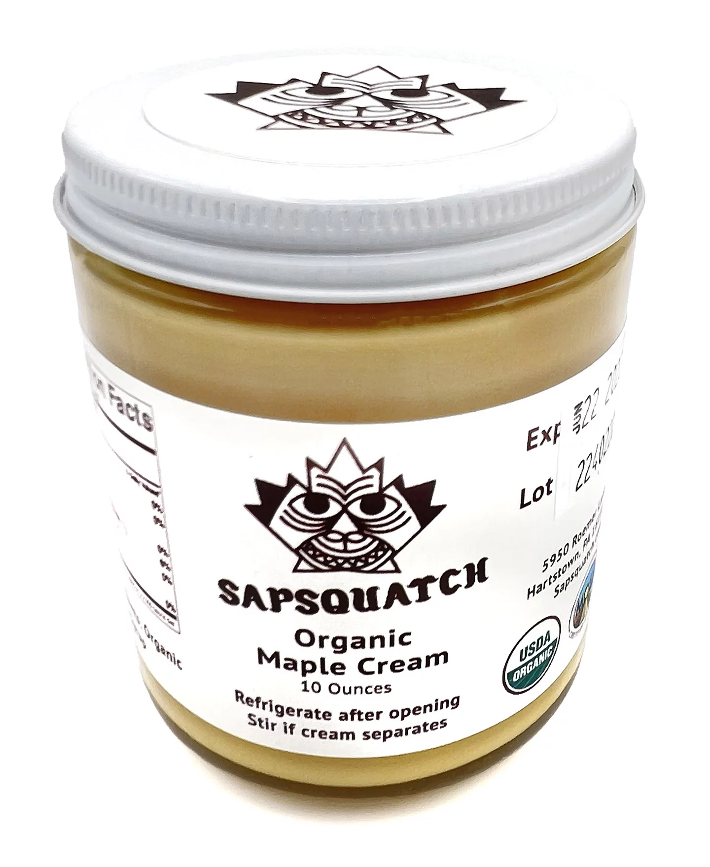 Sapsquatch Organic Maple Cream - 10 Ounces - Pure Maple Cream Butter Spread