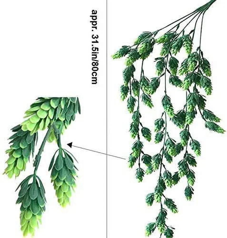 Zukuco 3PCS Artificial Flower Hops Vine Garland Plant Fake Hanging Vine Greenery for Indoor Outdoor Front Porch Garden Decor Artificial Potted Festival Holiday Home Décor