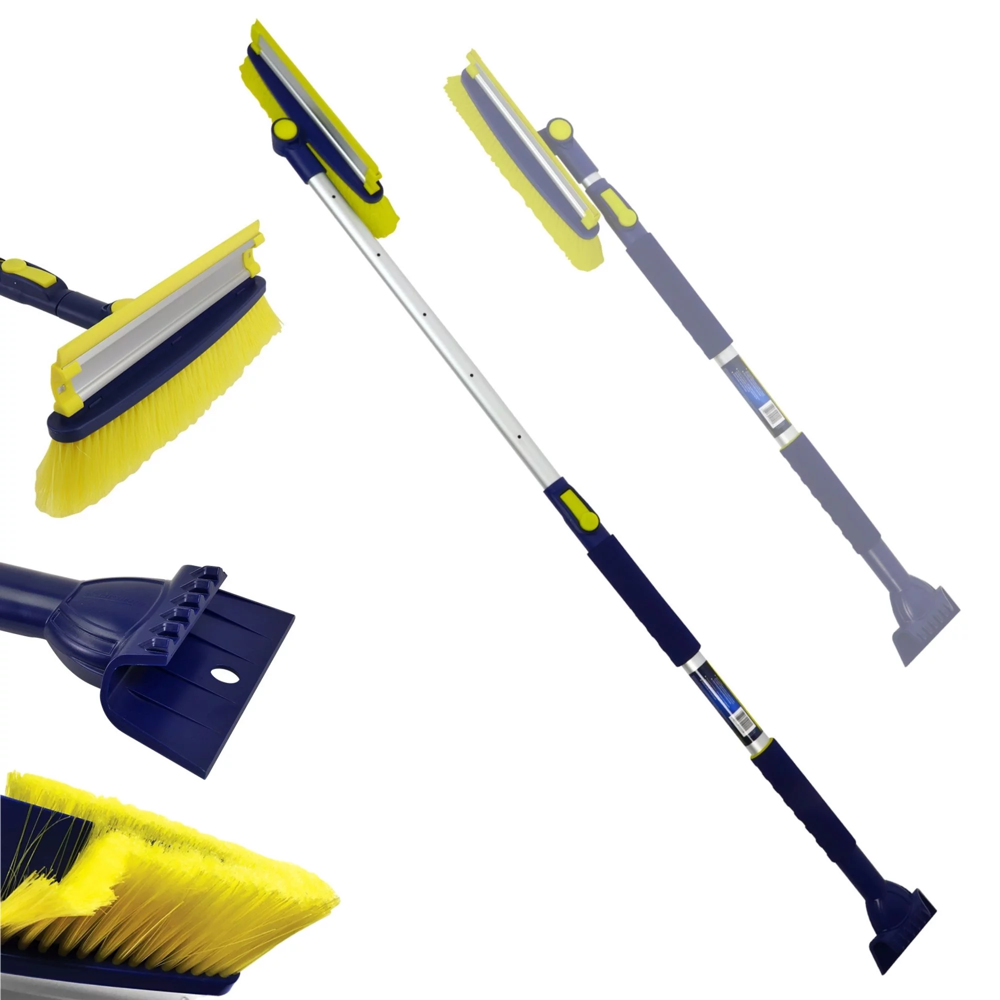 Michelin Ultra Duty Telescopic 43-63 inch Snow Brush with Swivel Head, Blue