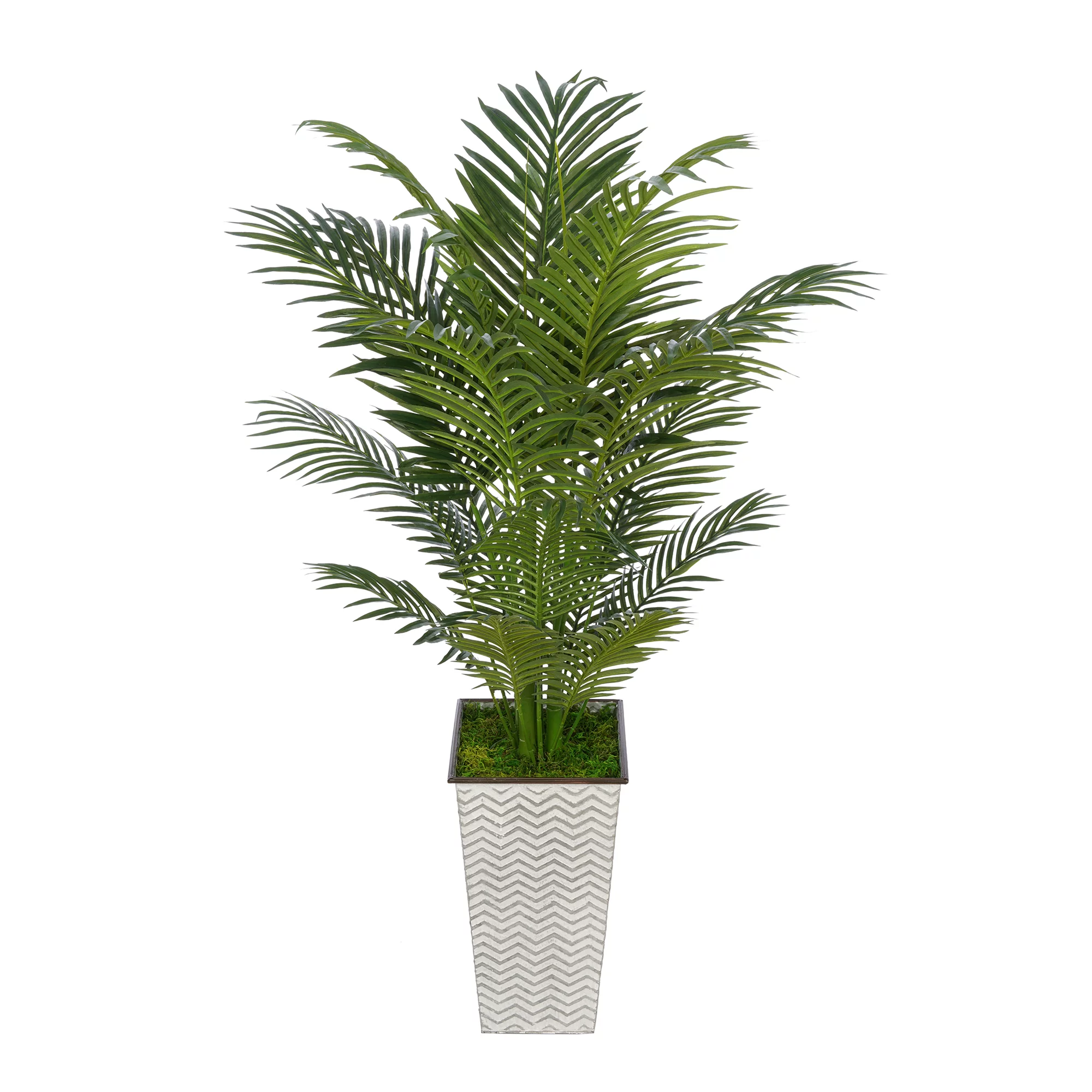 House of Silk Flowers Artificial 4-1/2 foot Areca Palm in Designer Metal (235)