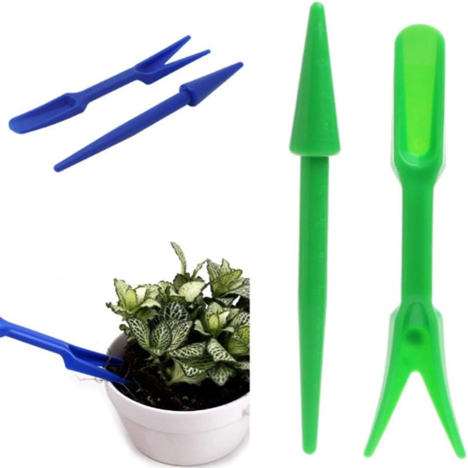 Colorful Mini Plastic Garden Hand Tool Set for Random Sowing  Transplanting  Planting  and Digging - 20Pcs Seedlings Widger and Dibber Kit with Vibrant Colors  Compact Size  Durable Const