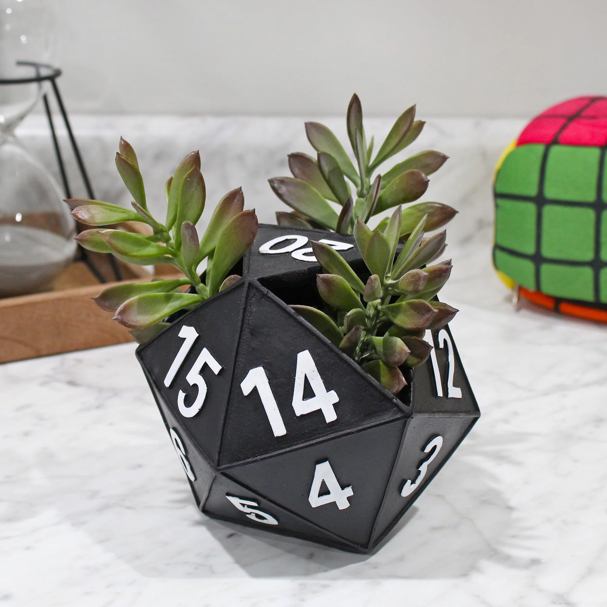 Esterno 20-Sided Dice Planter Pot; D20 Shaped Gardening Container