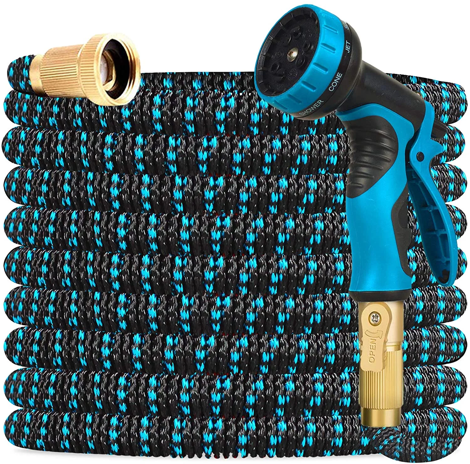 CozyBox 100ft Water Hose - Upgraded Leakproof Lightweight No-Kink Garden Hose, Flexible Expanding Water Hose with Triple Layered Latex Core, Bag and Holder