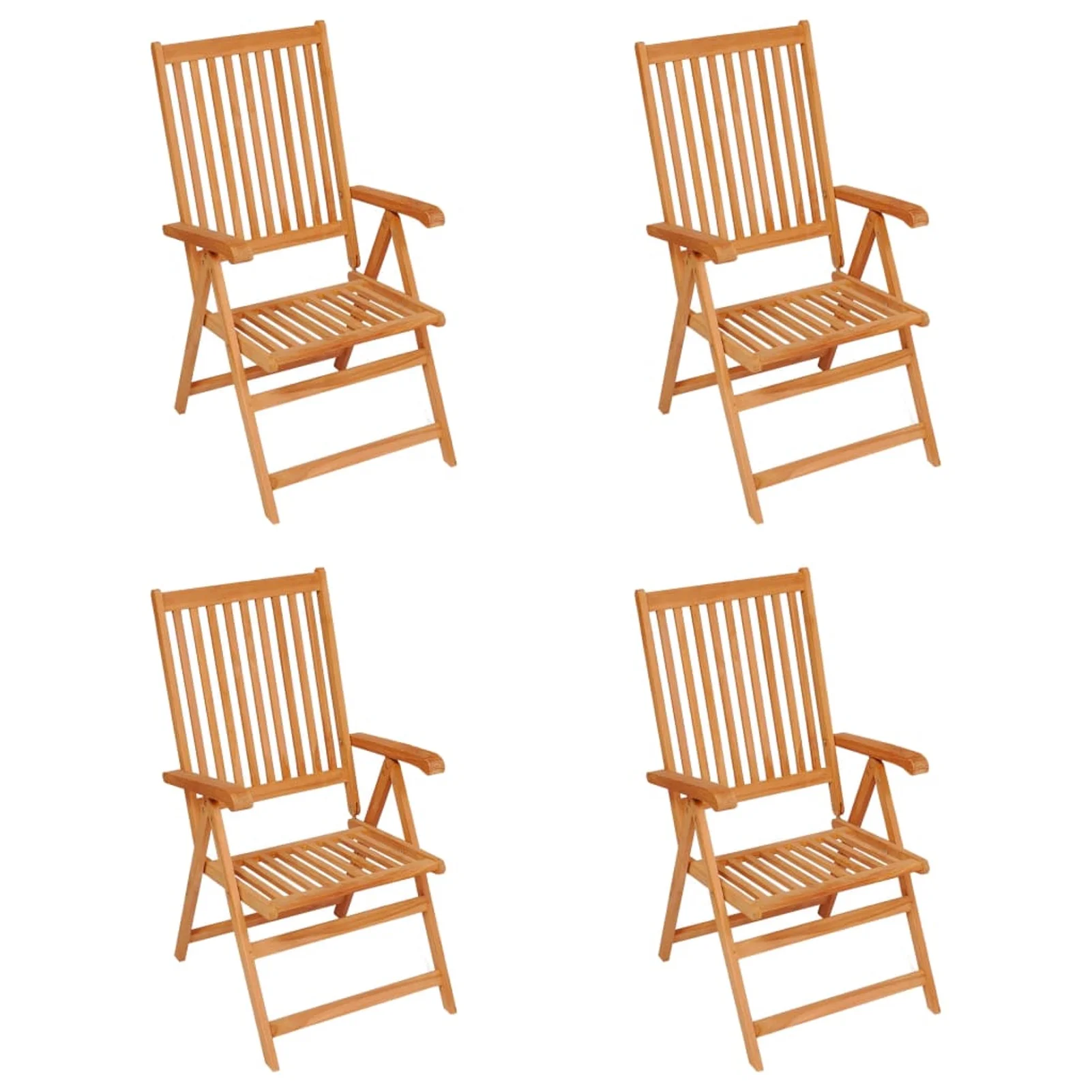 Garden Chairs 4 pcs with Anthracite Cushions Solid Teak Wood