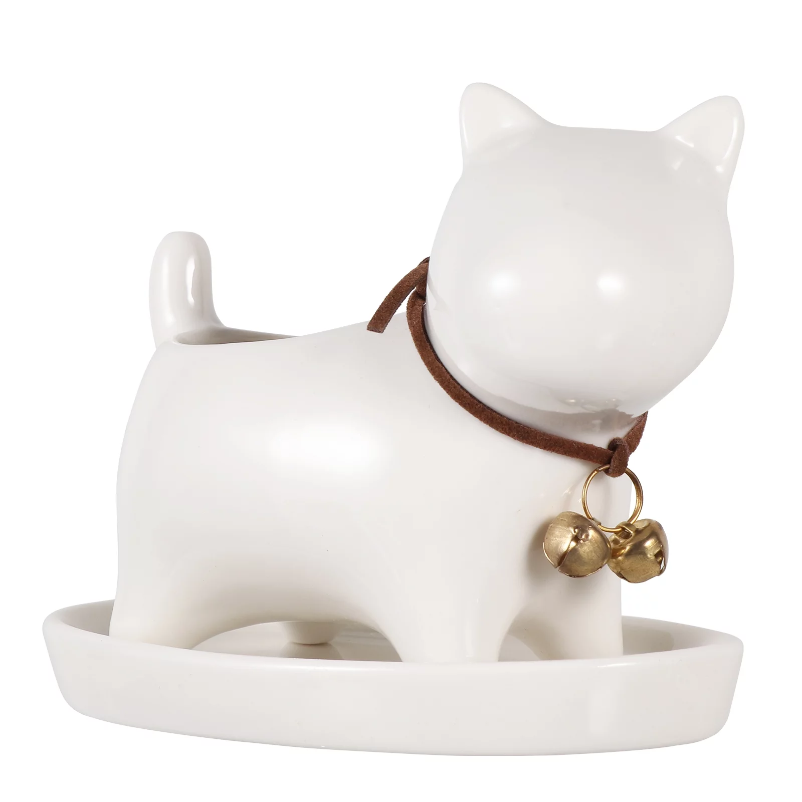 Guichaokj Dog Succulent Planter With Tray Saucer Fun Animals Ceramic Plant Pot Flower Vase