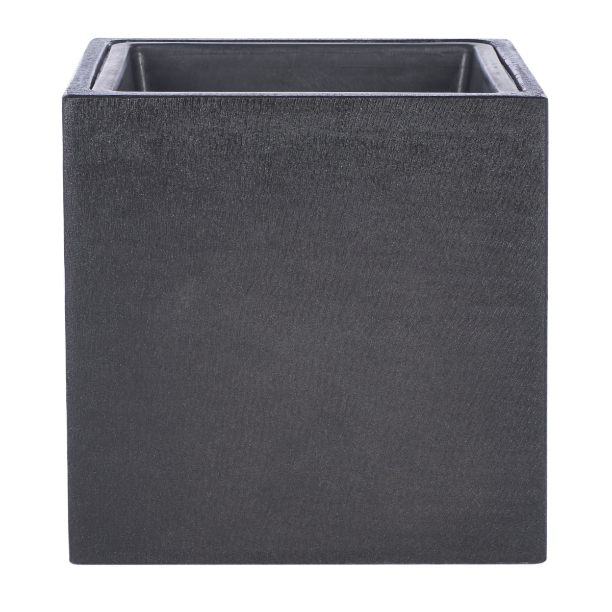 SAFAVIEH Larlen Concrete Modern Solid Round Patio Planter, Black