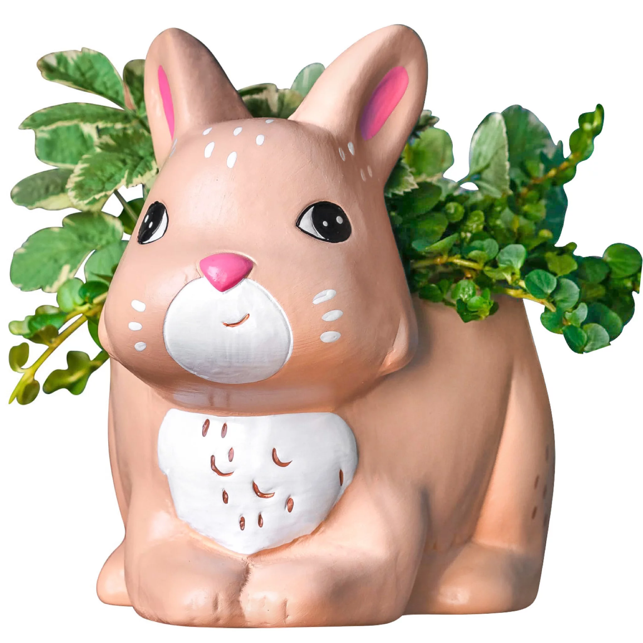 Sixdrop Rabbit Planter Pot with Drain Hole, 6.5 Inch Decorative Rabbit Indoor Outdoor Garden Backyard Patio Ceramic Flower Pot for Small & Medium Size Plants, Bunny Planter Pot, Rabbit Lover Gift