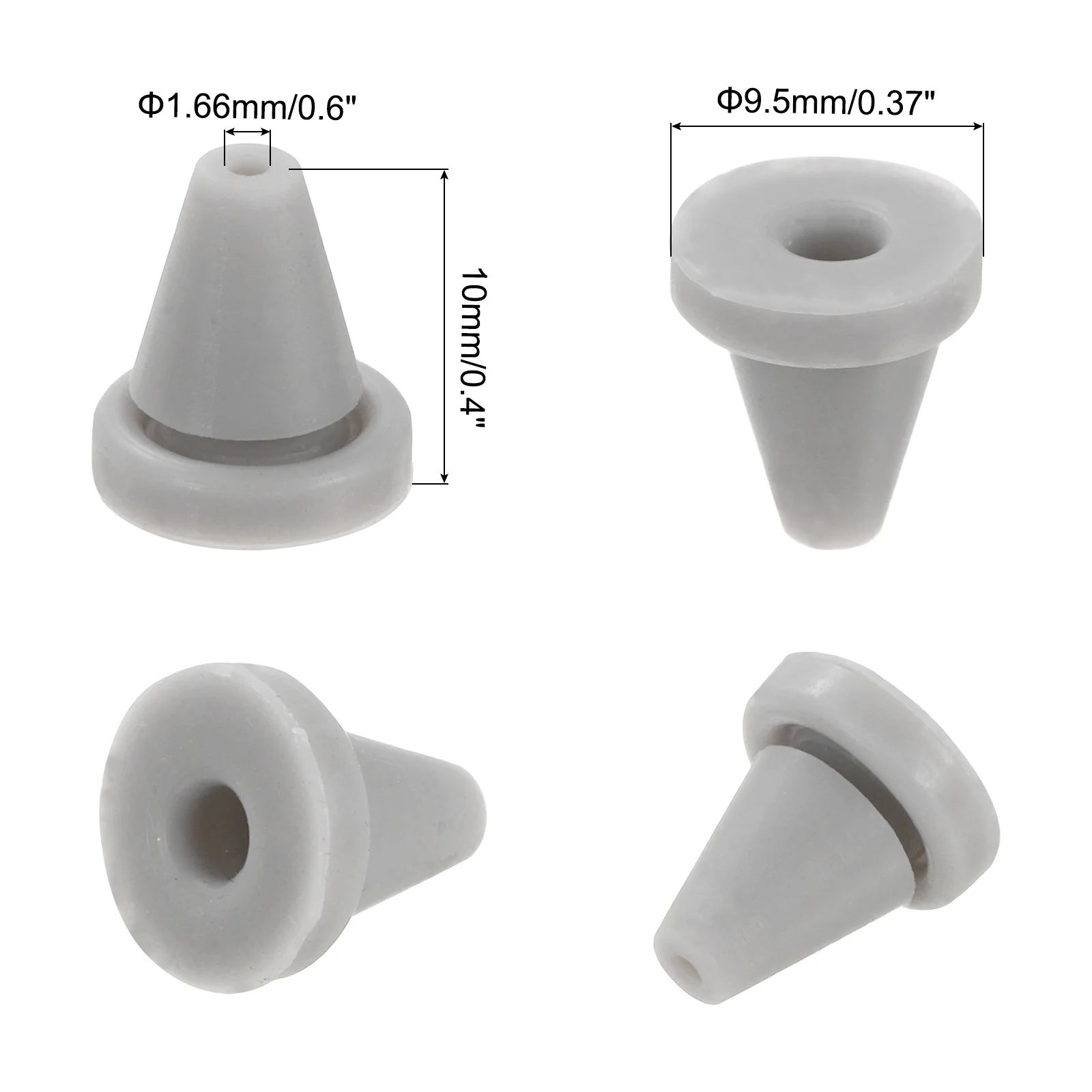 25pcs Shower Head Replacement Nozzles, Silicone Nozzle Sprinkler Spout Round Nib Fit 6mm Hole, Dark Grey