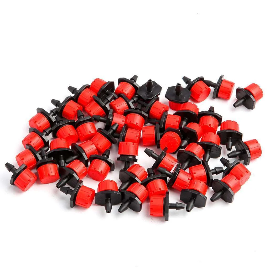 200PCS Garden Hose Irrigation Sprinklers Micro Drippers Emitter Drip Head Adjust