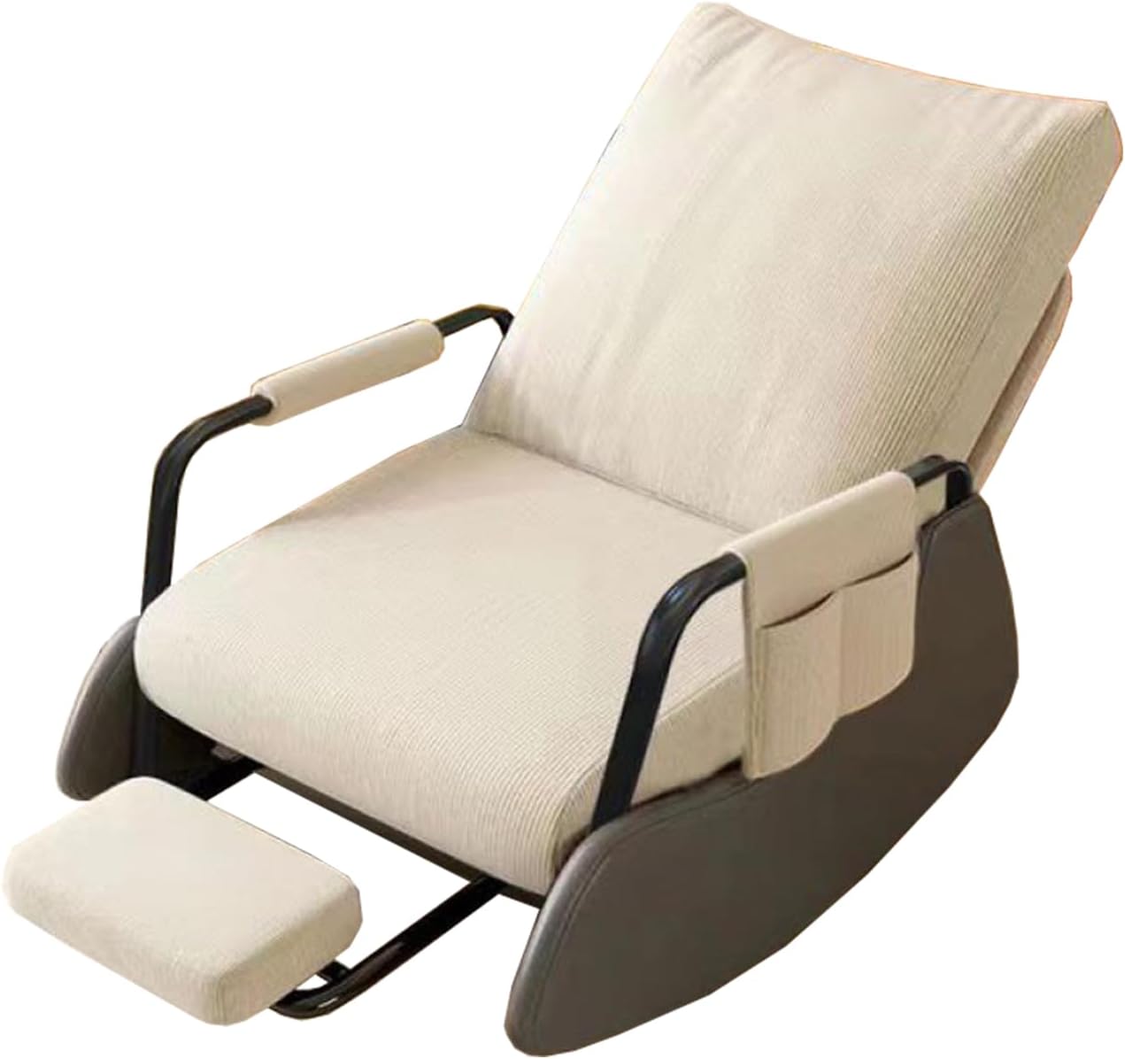 Foldable Rocking Chair with Foot Pads,Bedroom Backrest Chair, Living Room Reading Chair