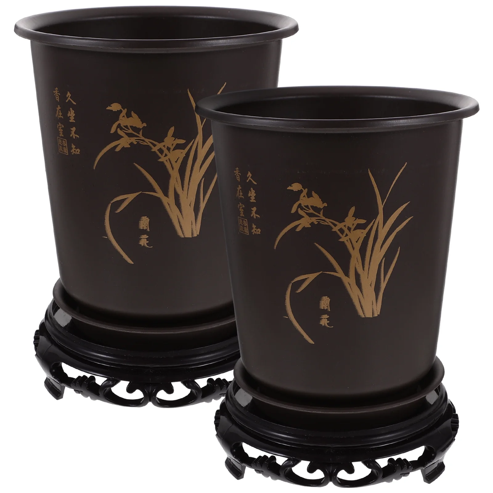 Guichaokj 2 Sets Orchid Flowerpots Orchid Planting Pot Plastic Planters Indoor Plants Pots