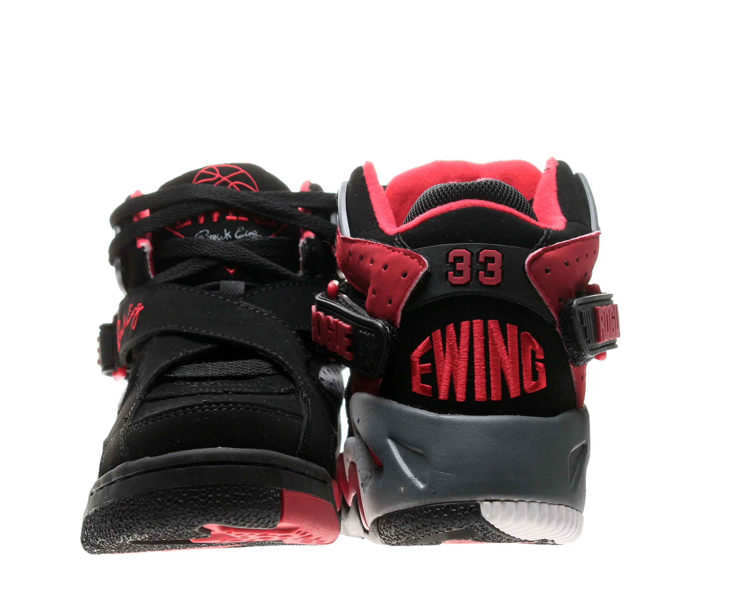 Patrick Ewing Athletics Rogue Mens Basketball Fashion Sneakers Athletic Shoes Sparkling Black Red Castlerock