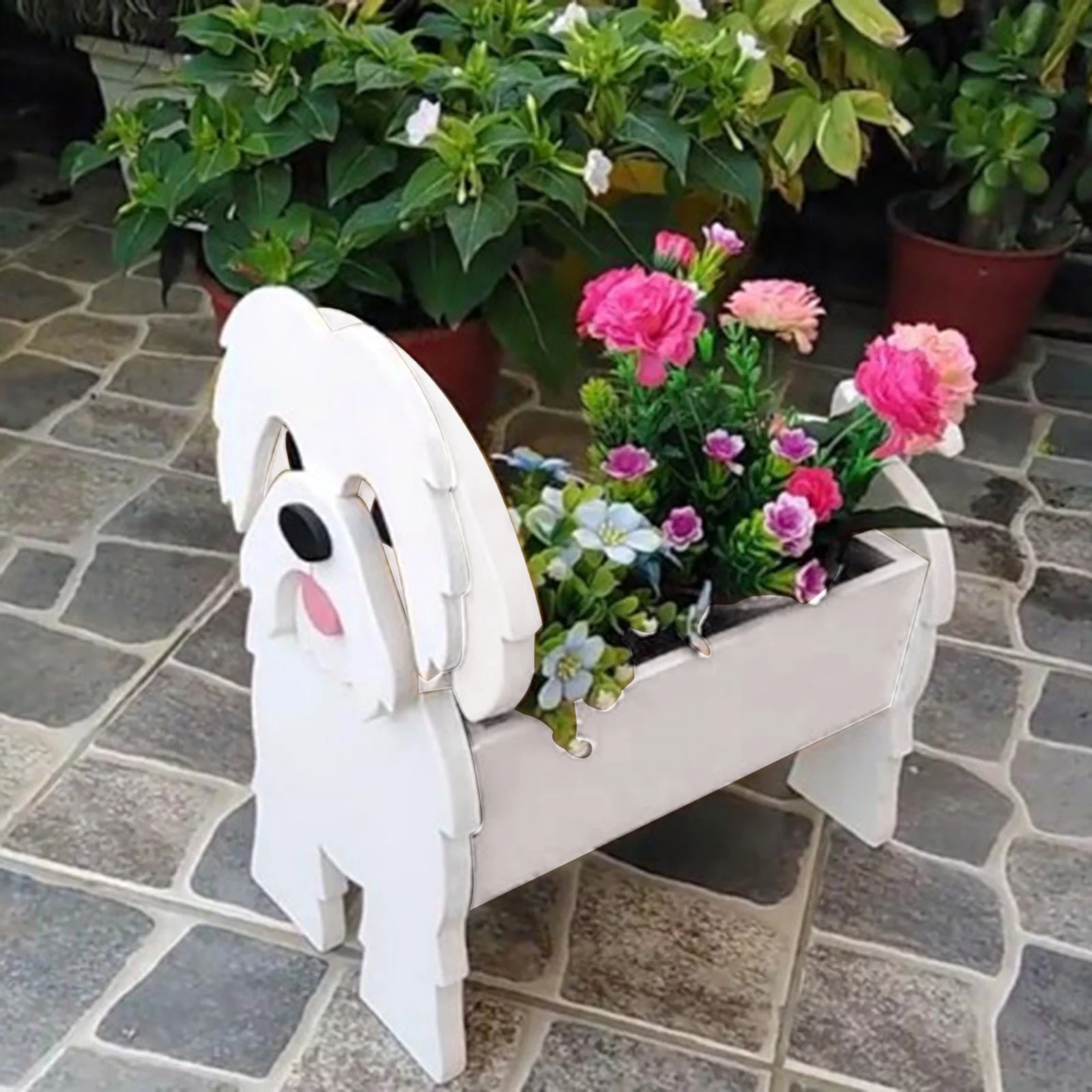 SIfdSeng Garden Flower Pot Dog Poodle Chihuahua Cute Animal Planters 1pcs Pot Dog Planter Storage Containers Dog Planters Garden Pet Dog Storage Pots Decorative Ornaments Animal Shaped 377