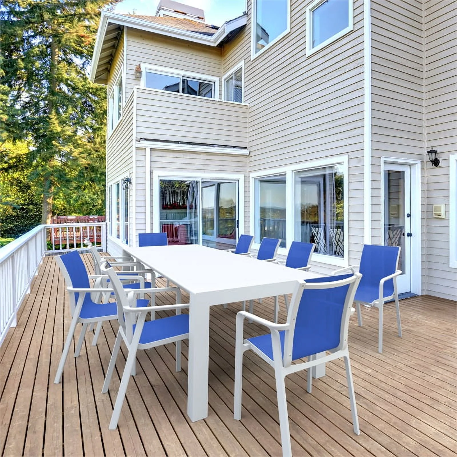 Compamia Pacific 5 Piece Dining set with Extension Table and Sling Arm Chairs