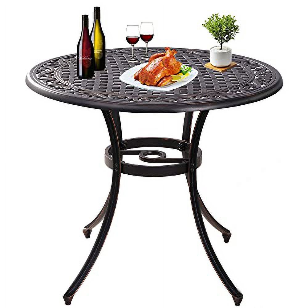 36 inch Round Patio Table Cast Aluminum Outdoor Table, 36