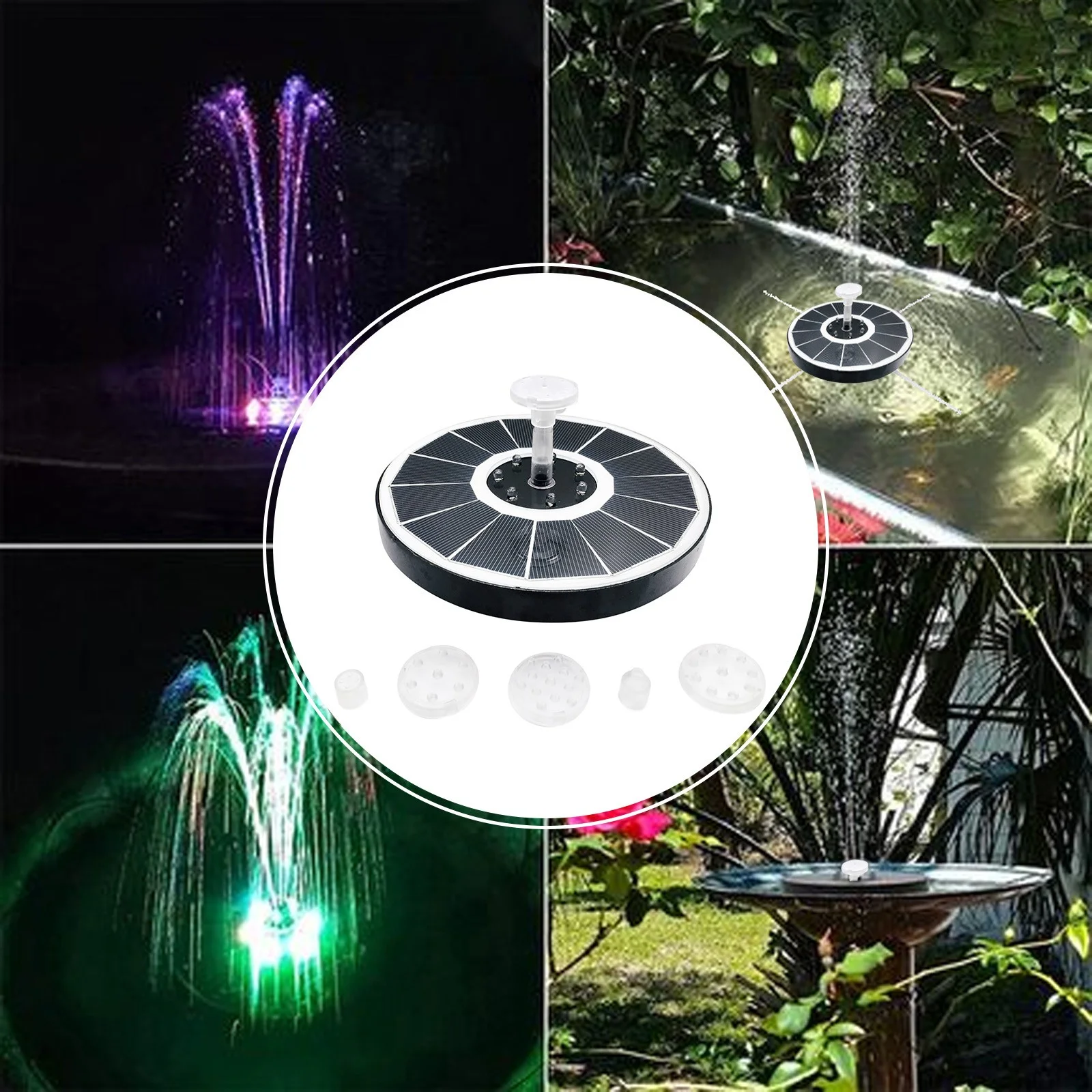 3.5W Colorful Solar Sprinkler Bird Bath Garden Sprinkler Utility Tool