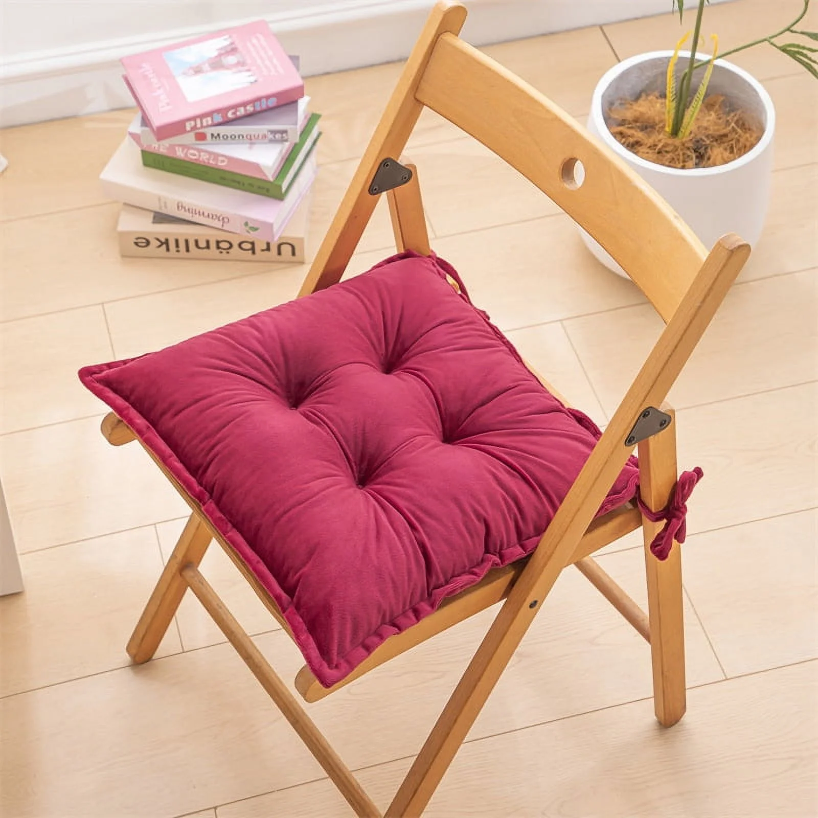 Namzi Seat Cushion Garden Patio Home Kitchen Office Thicken Comfy Seat Cushion, Wine red 16