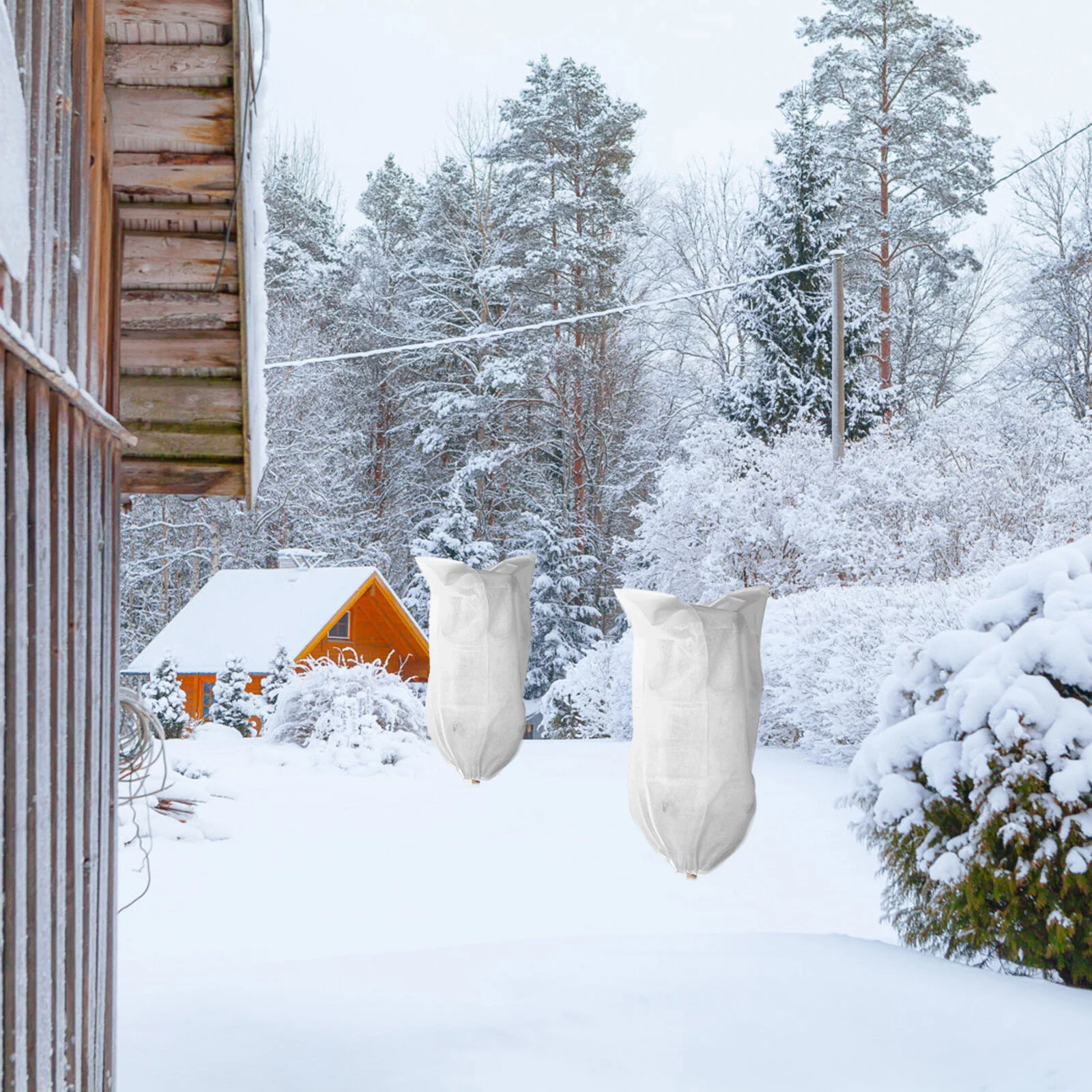 2pcs Greenhouse Plant Non-woven Cover Plant Frost-proof Protective Cover