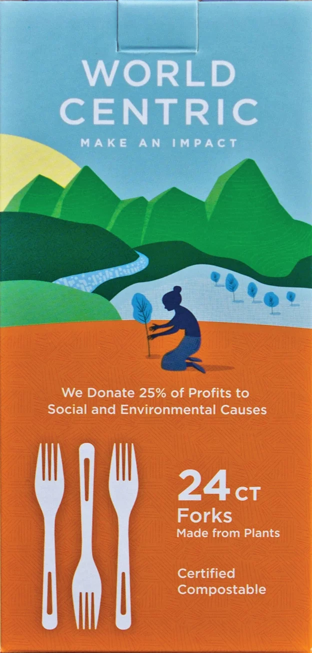 World Centric Compostable Corn Starch Forks, 24 Count