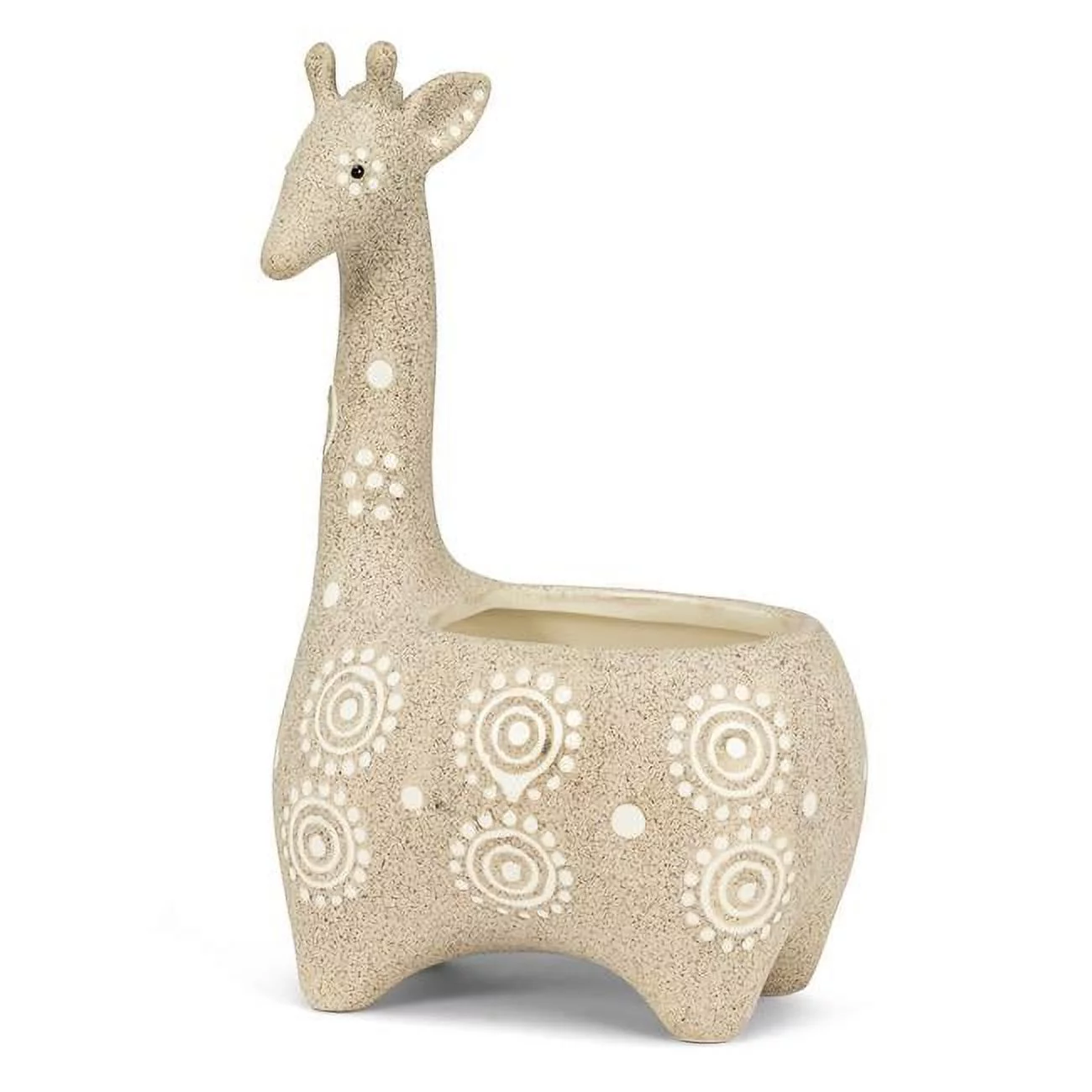 7 in. Giraffe Shaped Planter, Beige