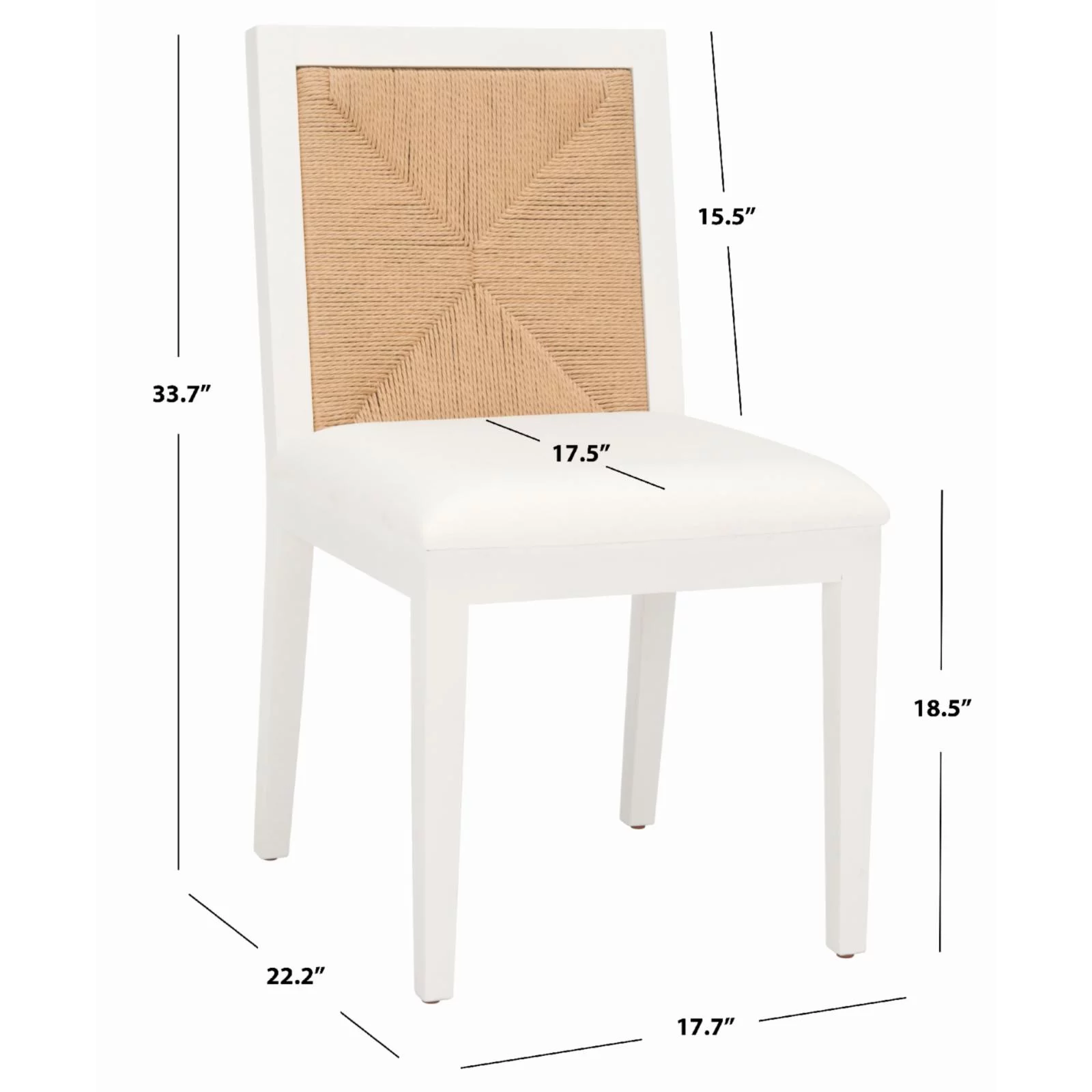 SAFAVIEH Couture Emilio Modern Linen Solid Dining Chair, Walnut/Natural (Set of 2)