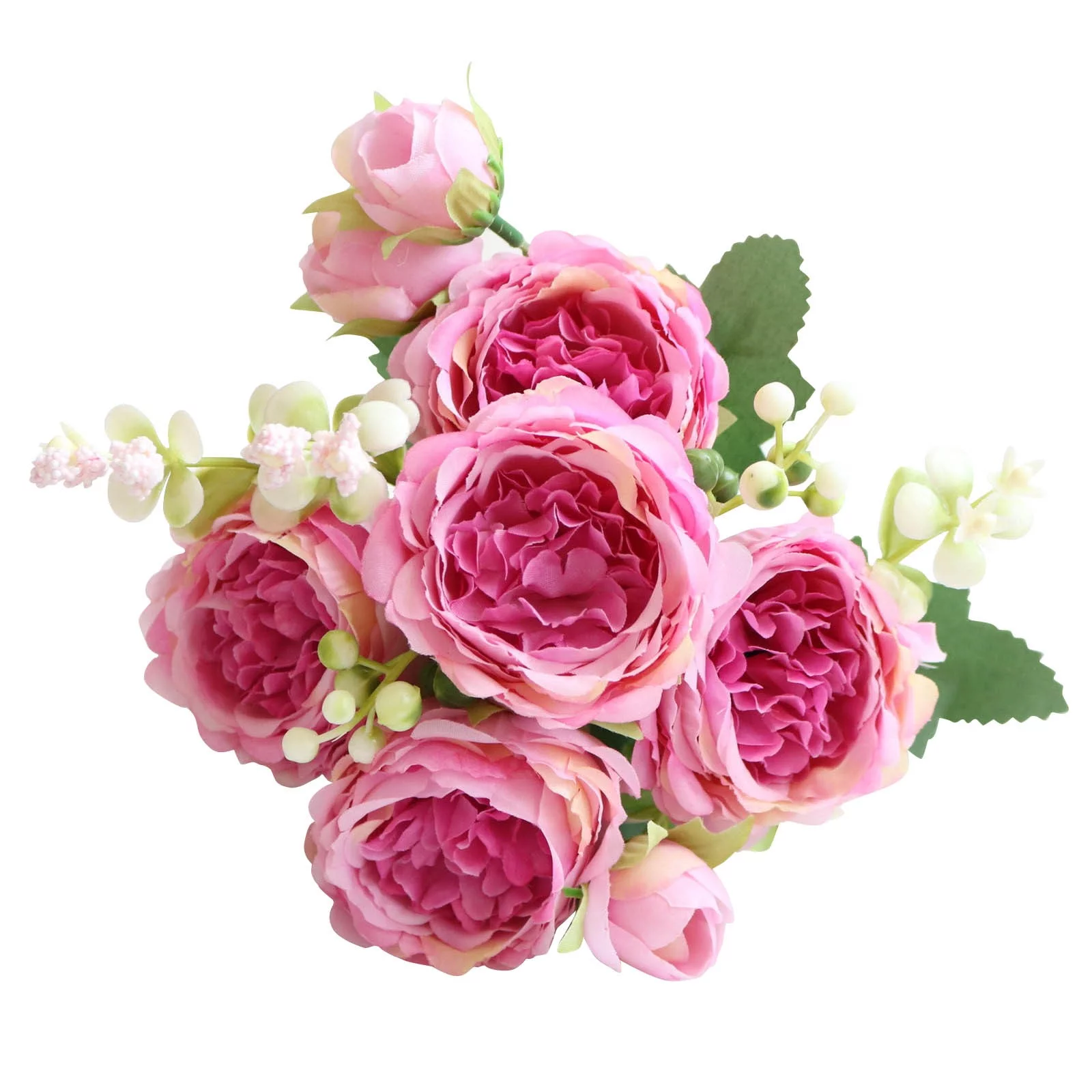 Scceatti Artificial Flowers for Outdoors Fake Peony Silk Flowers Artificial Peony Flowers Rose Home Party Wedding Decorative Fake Roses Bouquet for Home Wedding Kitchen Garden Table Indoor Outdoor