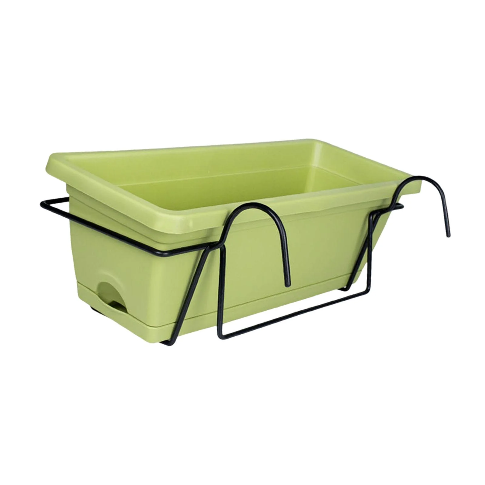 jicheng Balcony Railing Hanging Planter Flower Pot for Garden Windowsill Countryside green