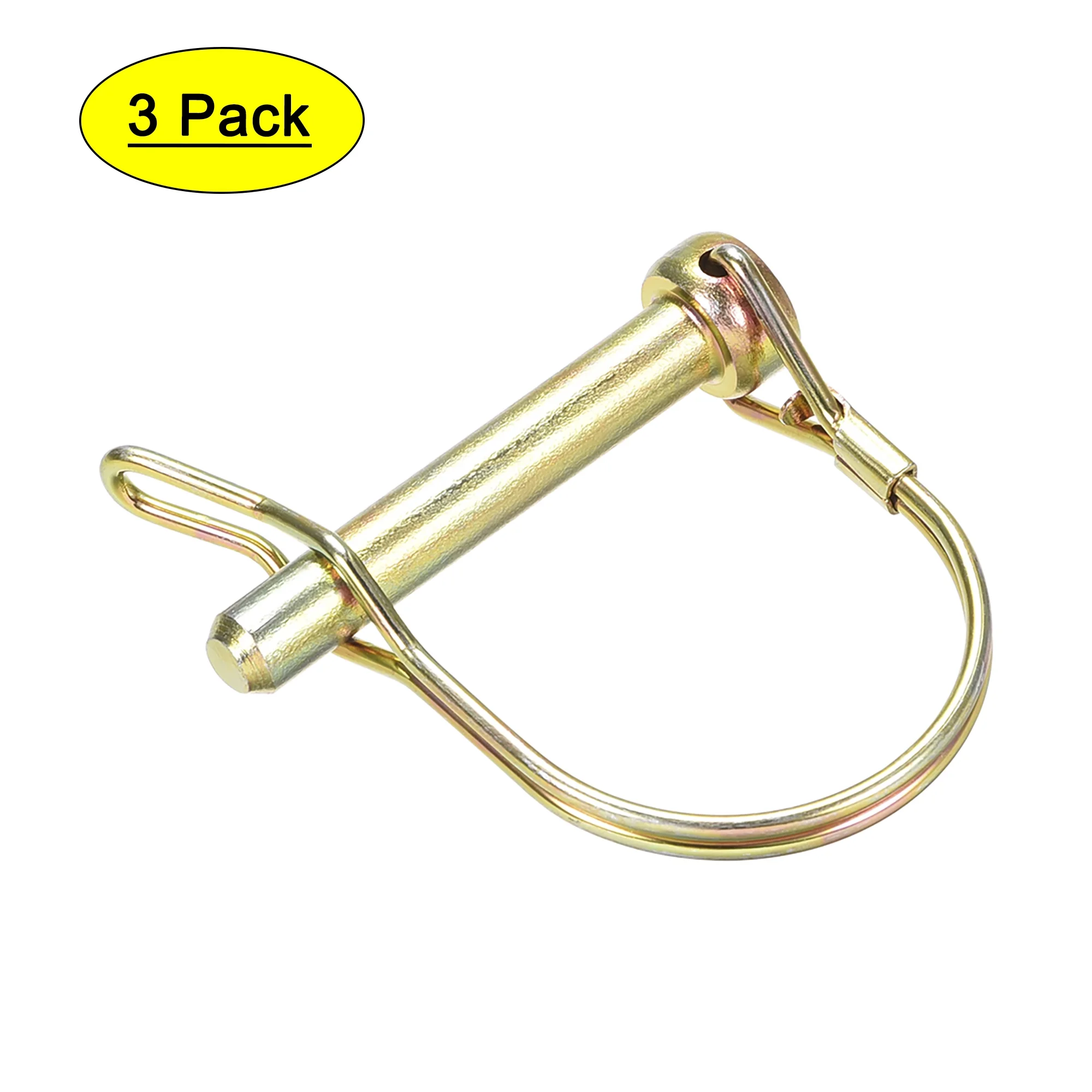 Shaft Locking Pin w Ear 8mm x 50mm Coupler Pin for Farm Trailers Wagons Lawn Garden in Arch 3Pcs