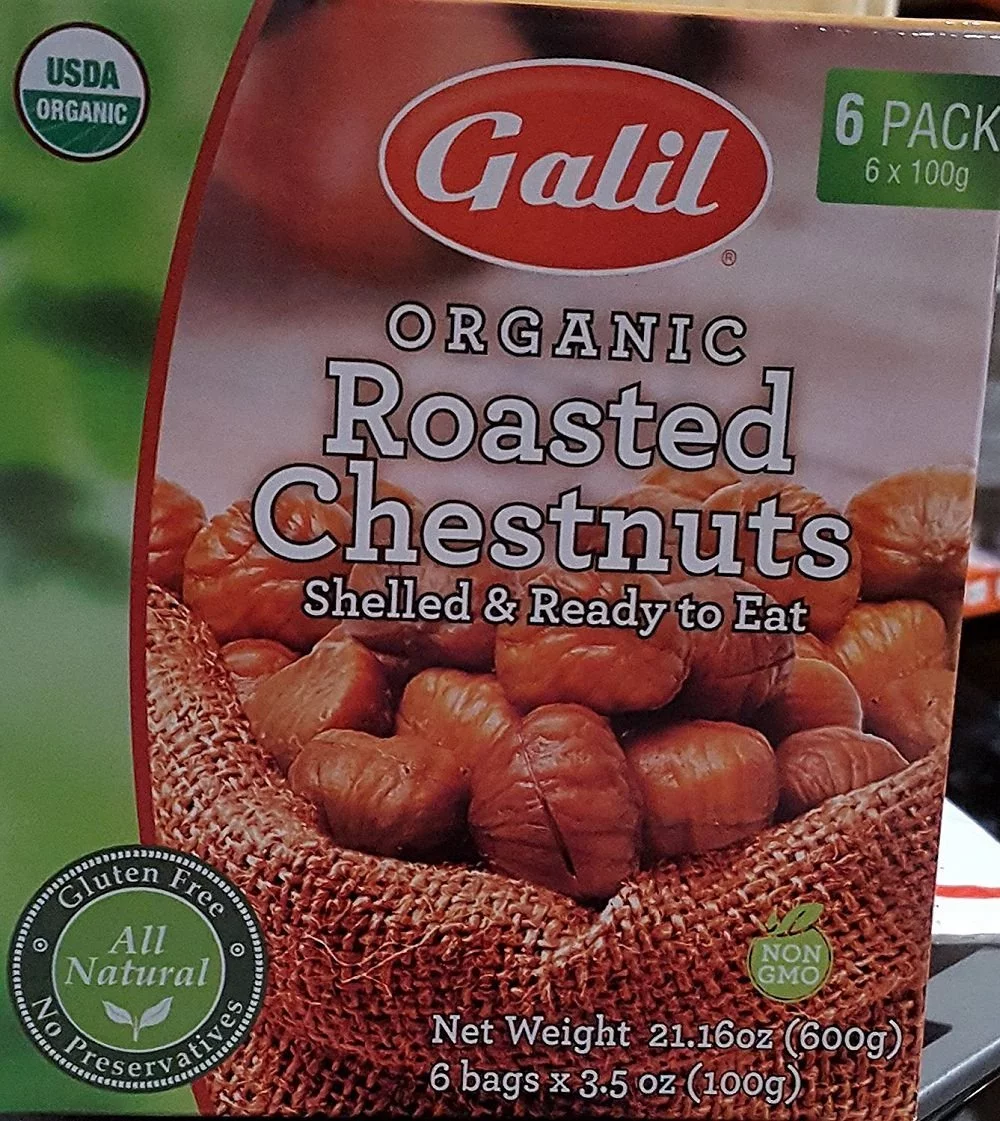 Galil XvSVCt 100 Percent Organic Whole Roasted Chestnuts, Shelled, Ready to eat, 6 packs inside, 21.16 oz 6 Pack