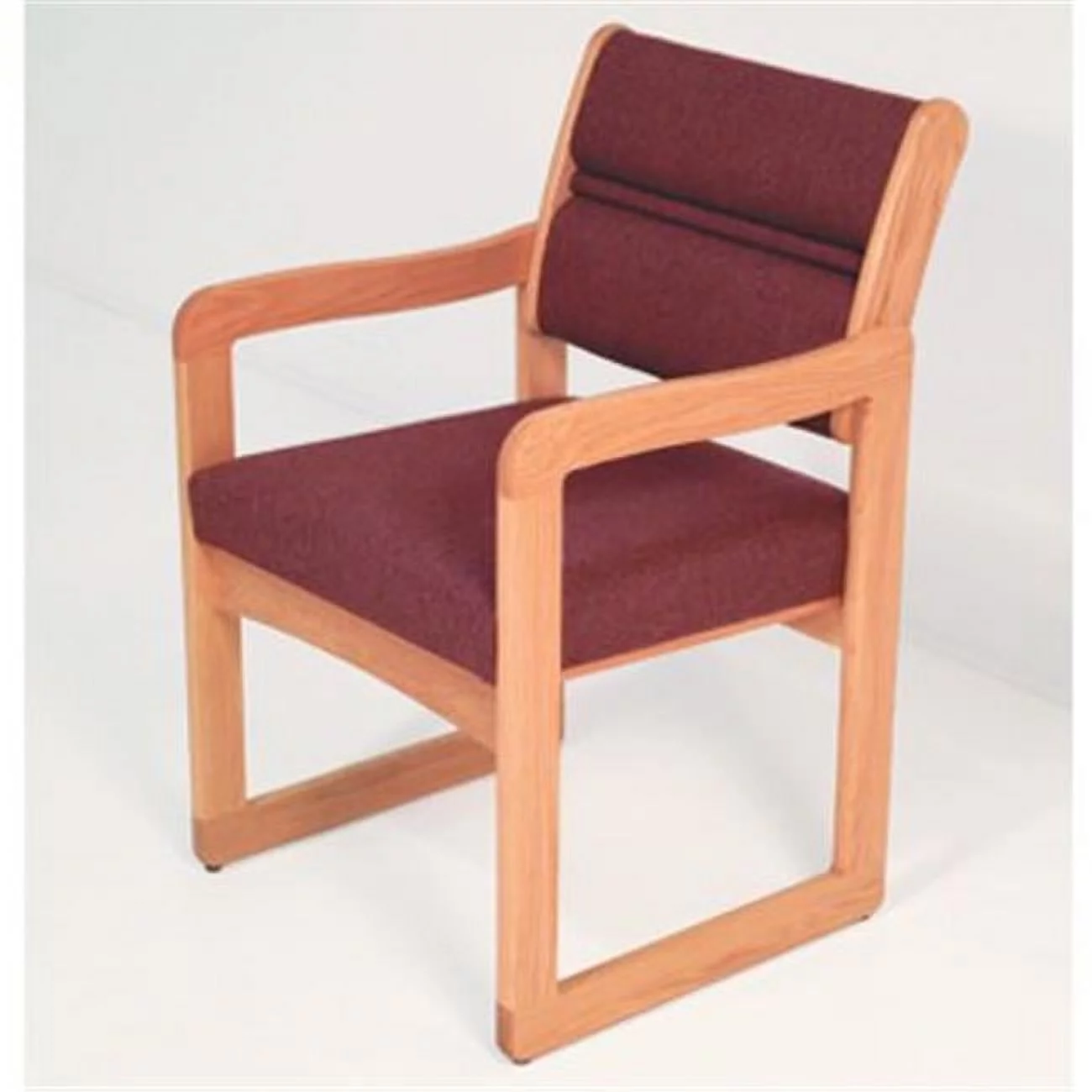 Valley Guest Chair with Sled Base - Arch Wine & Mahogany