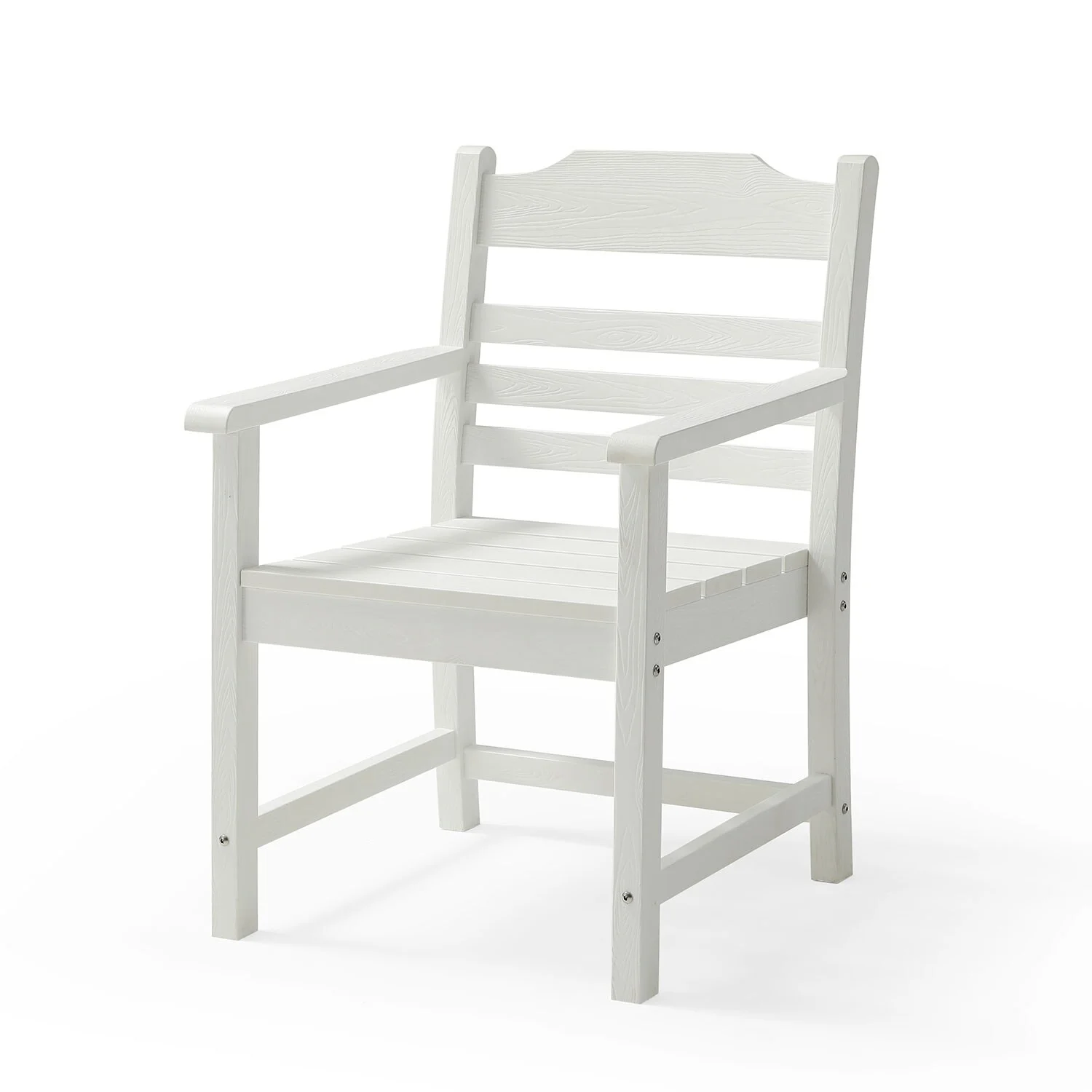 Patio Dining Chair with Armset Set of 2 White