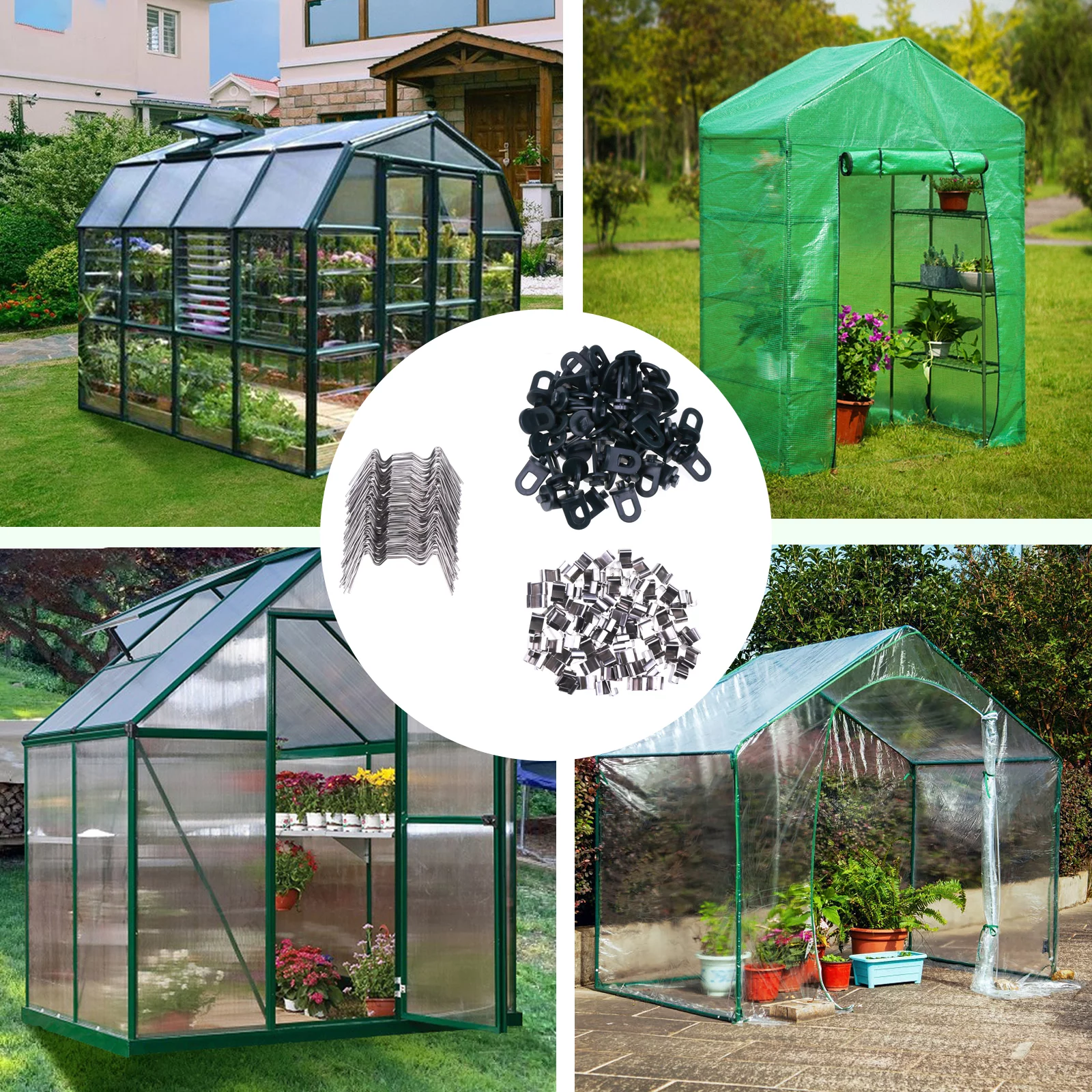 Fridayparts 100x Greenhouse Glazing Clips Overlap Clips Window Clips Brackets