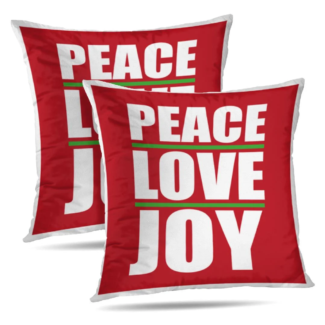 LALILO Throw Pillow Covers Peace Love Joy Graphic Shirt Art Banner Cushion Cover 18