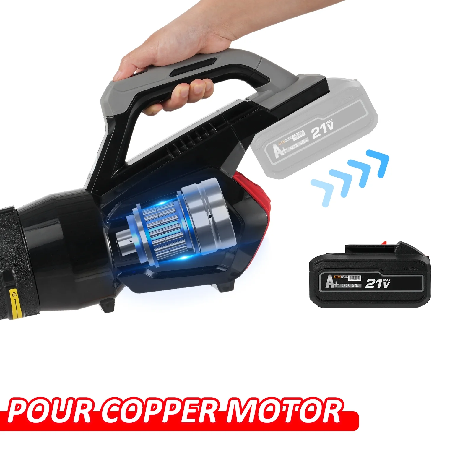 Andoer Blower,Blower WithBlower Storm Blower With Speed Switch Patio Small Deciduous Blower Blower Blowers Blower Deciduous BlowerBattery Storm Pcs 4000mah Batteries Havou With 2 Pcs